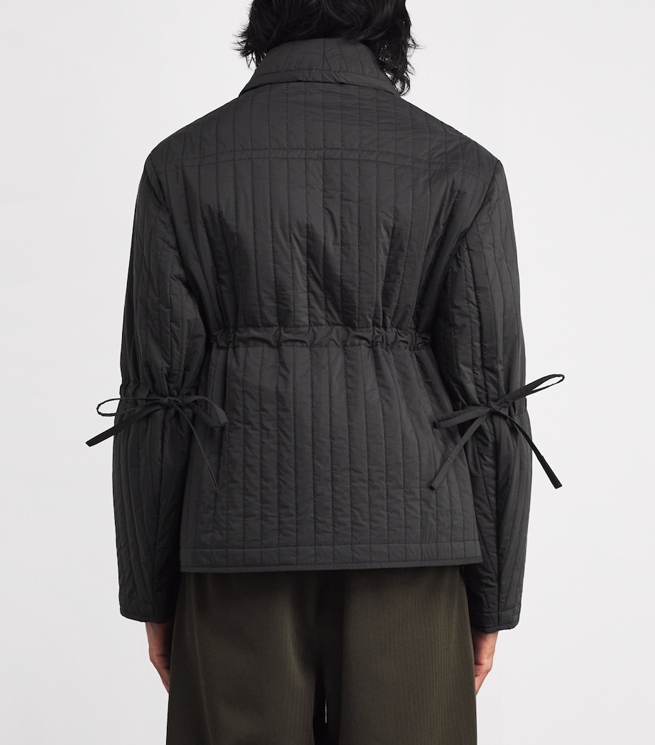 Wool Quilted Worker Jacket DARK GREEN Image 4