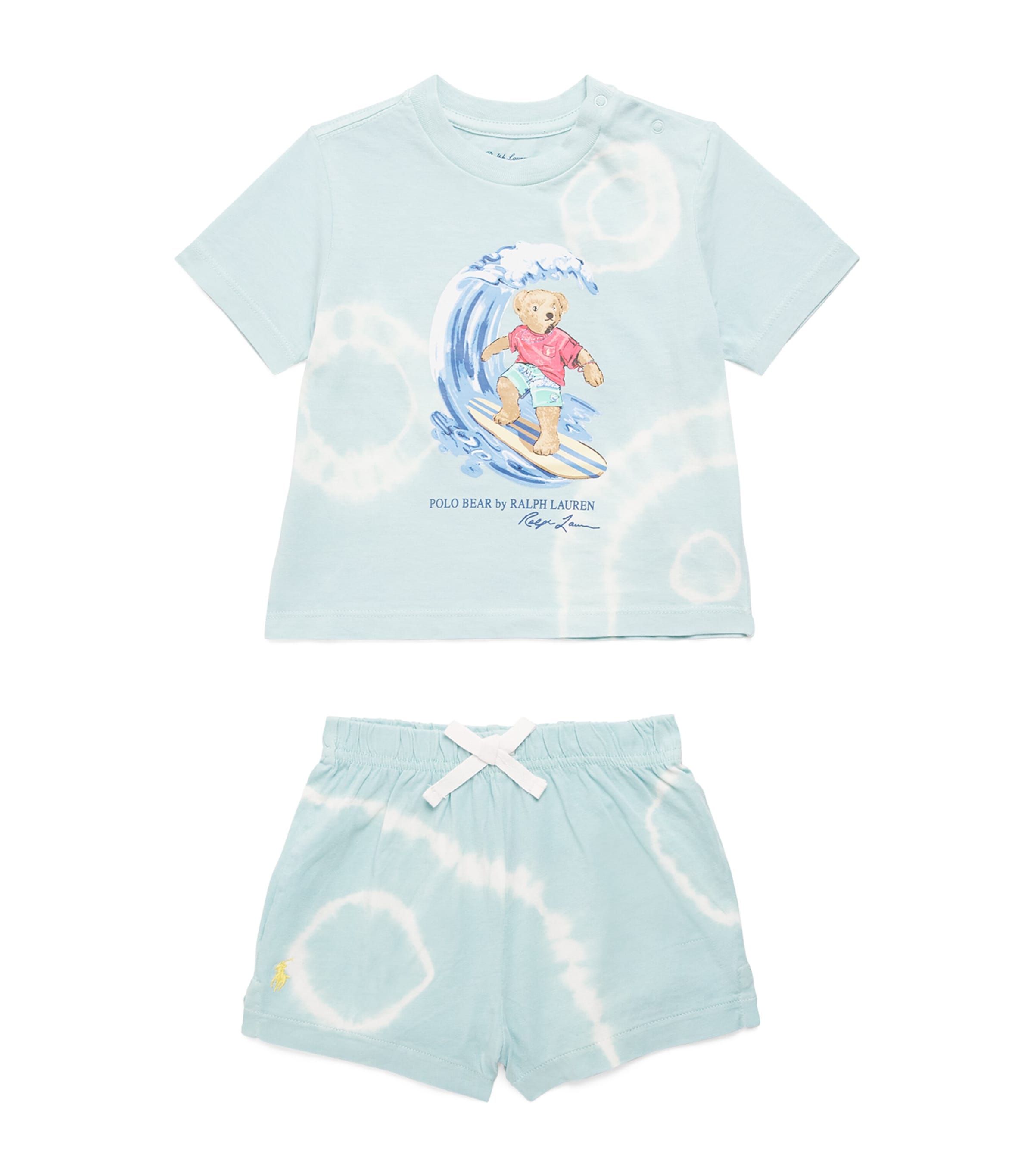 Ralph Lauren Kids Cotton Polo Bear T-Shirt and Shorts Set (3-24 Months) Parakeet Image 1