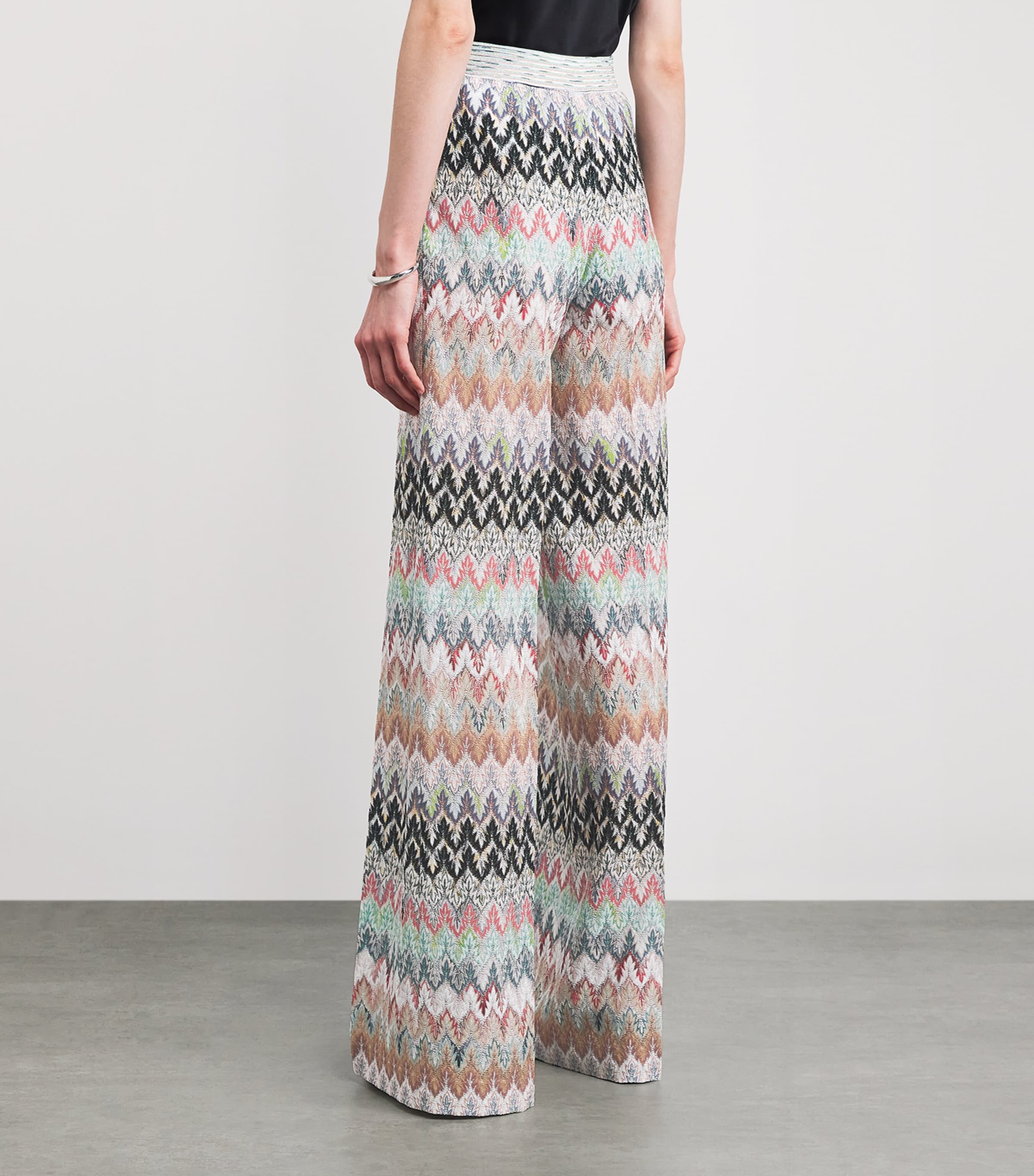 Zigzag Wide-Leg Trousers SM9Y4 WHT/PINK/BLUE Image 4