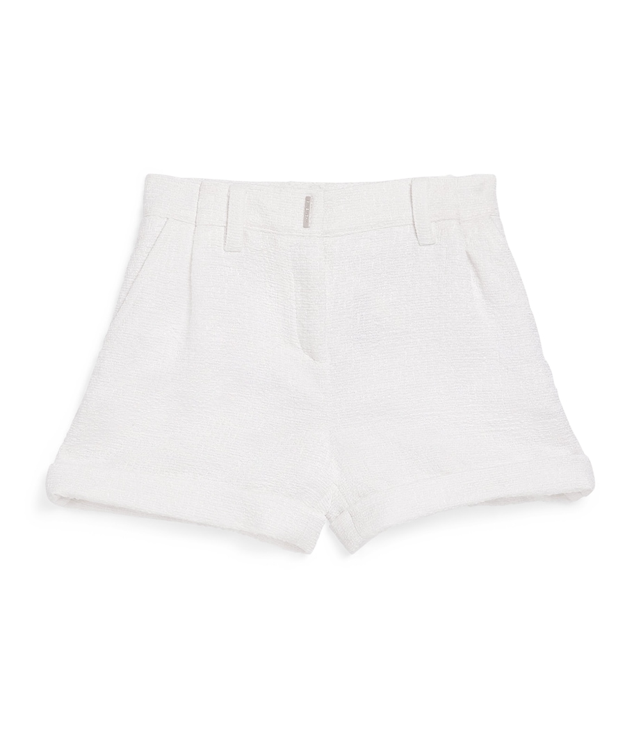 Givenchy Kids Tweed Embroidered-Logo Shorts (4-12+ Years) White Image 1