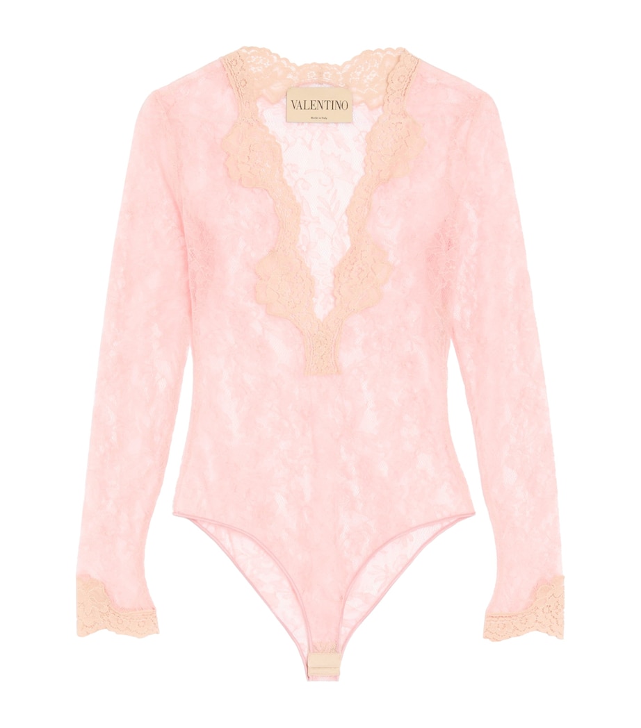 Valentino Womens Stretch Lace Bodysuit Image 1