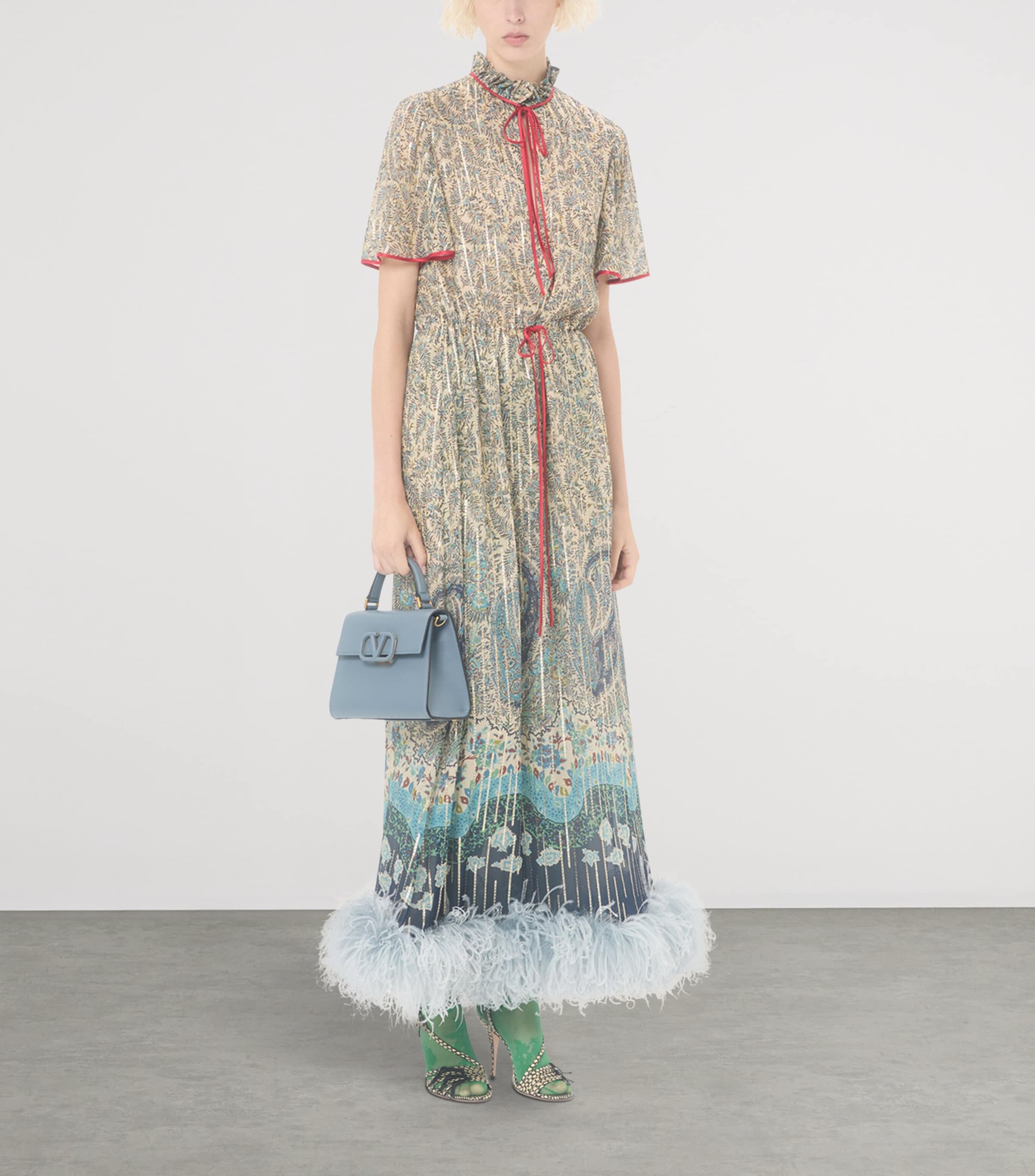 Mini Leather VSling Top-Handle Bag MXE Image 6