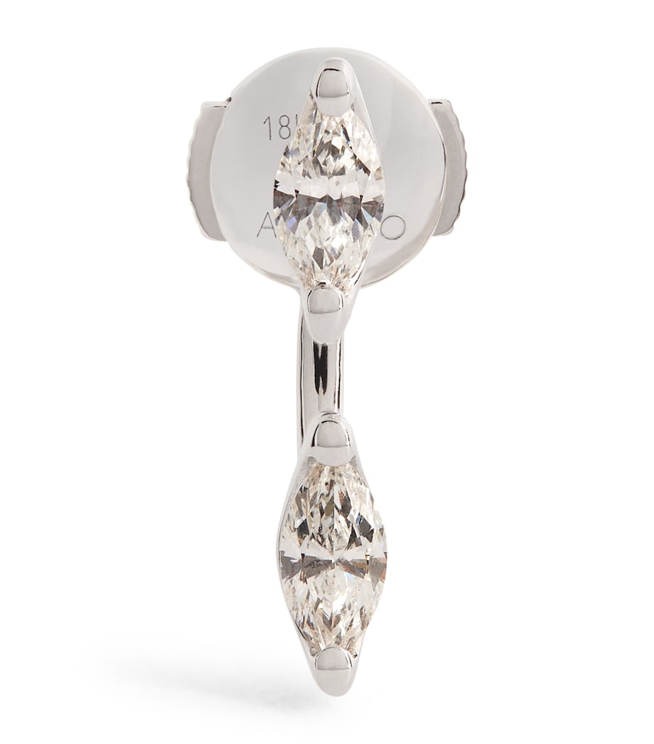 White Gold and Diamond Orbit Single Earring WHITE GOLD Image 1