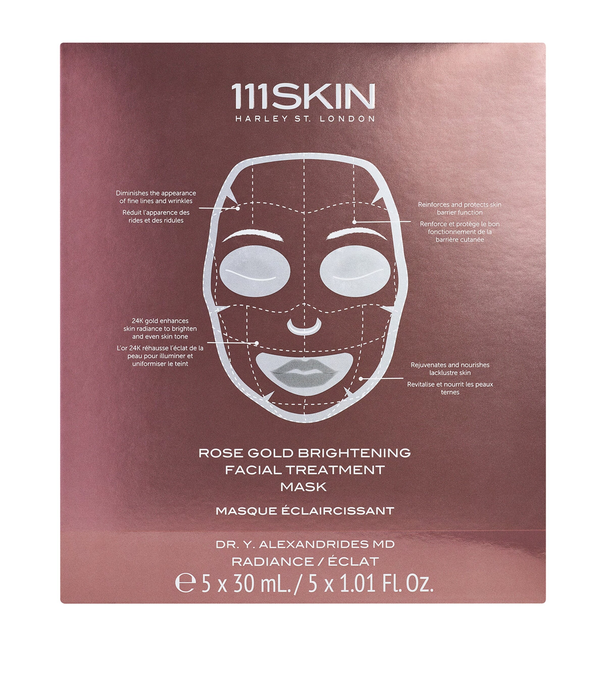 111Skin Rose Gold Brightening Facial Treatment Mask (5 x 30ml) | Skincare | Face Masks | Leave on Masks | Designers | 111Skin
