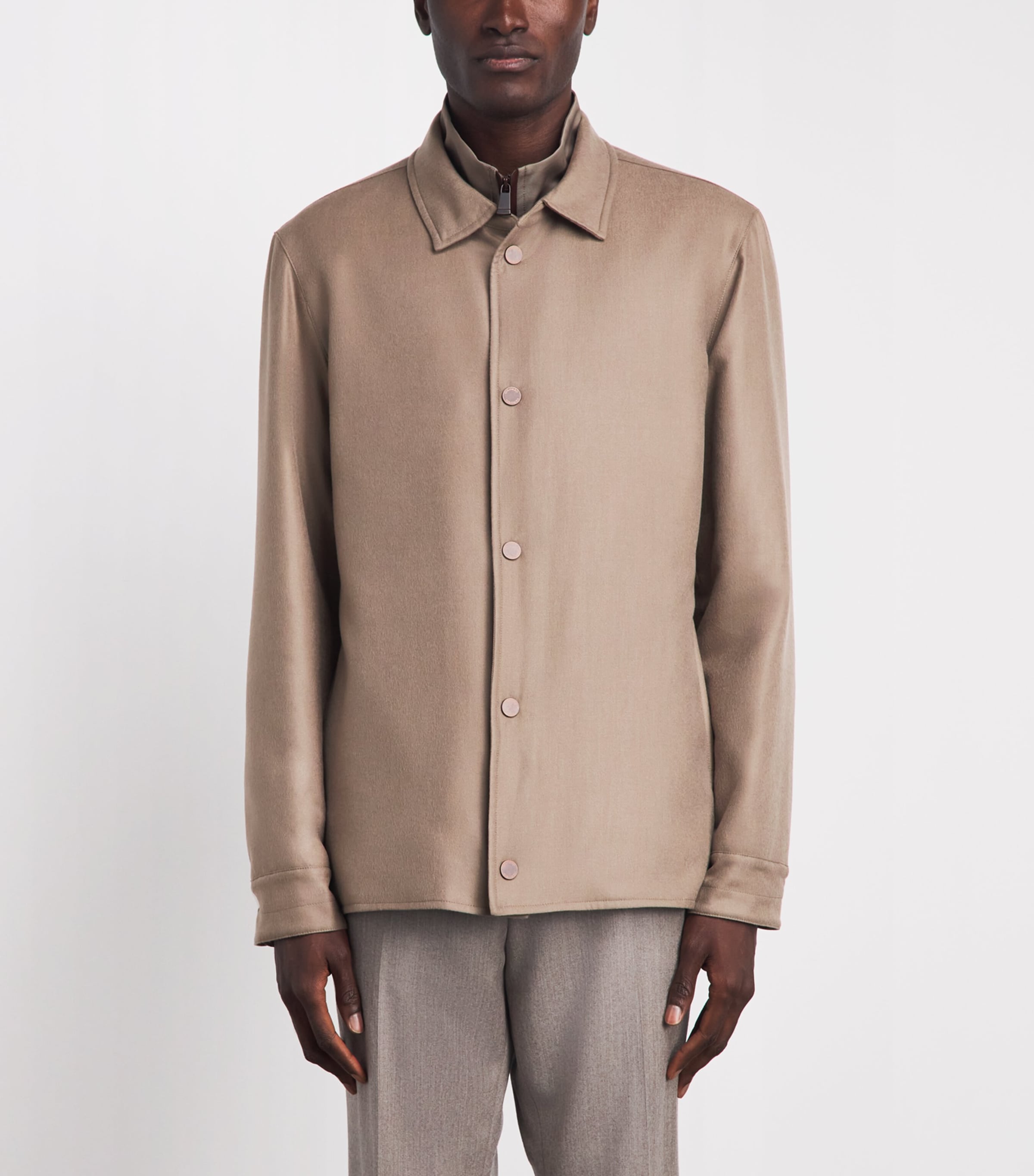 Colombo Mens Cashmere Hybrid Jacket Brown Image 4