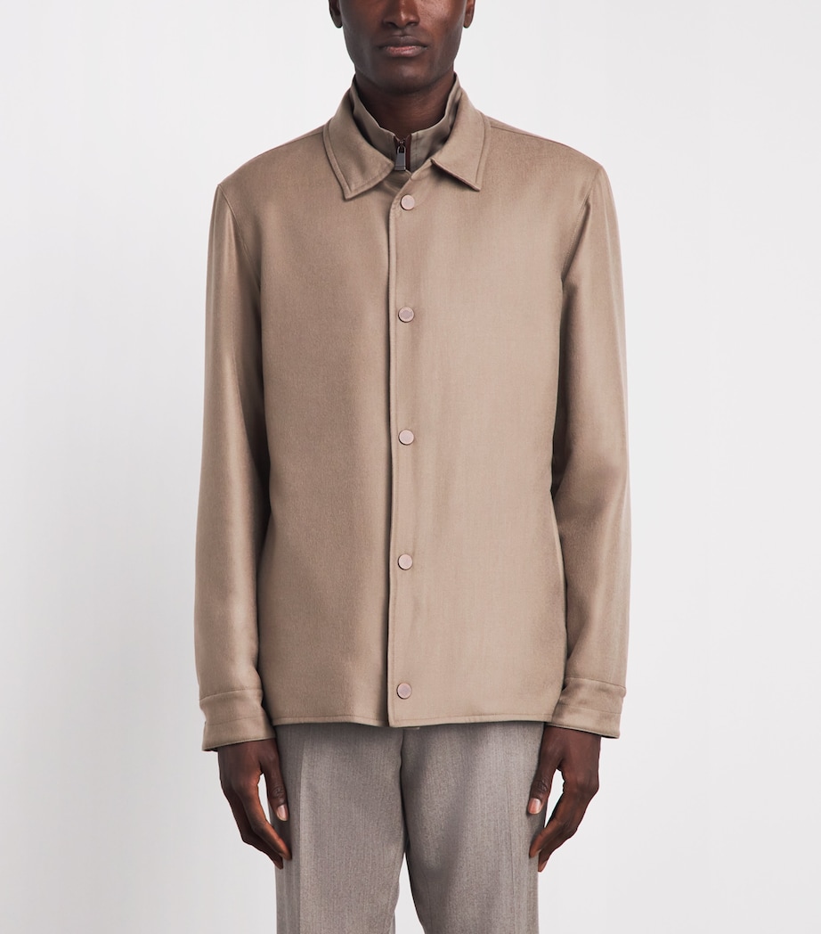 Colombo Mens Cashmere Hybrid Jacket Brown Image 4