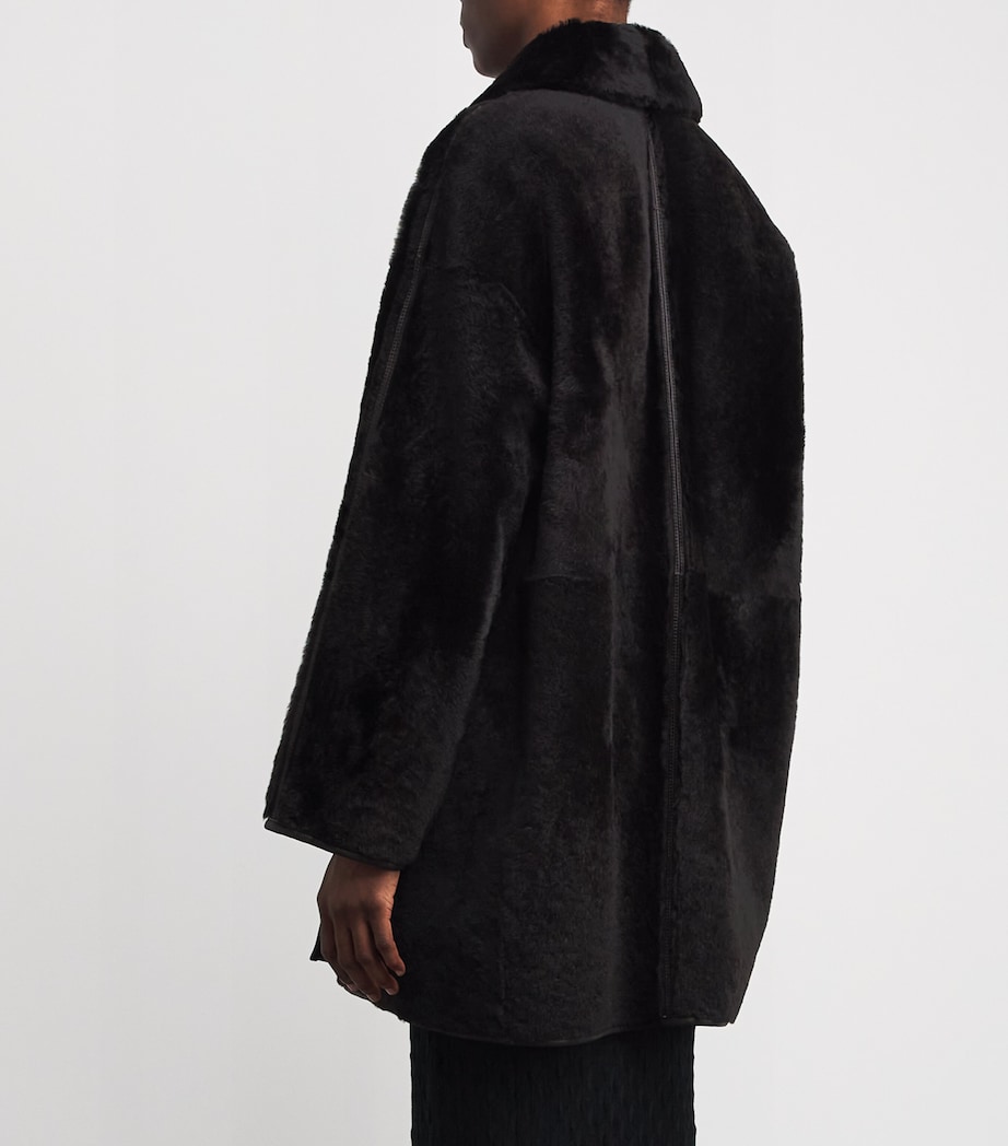 Ram Shearling Reversible Coat DARK BROWN Image 4