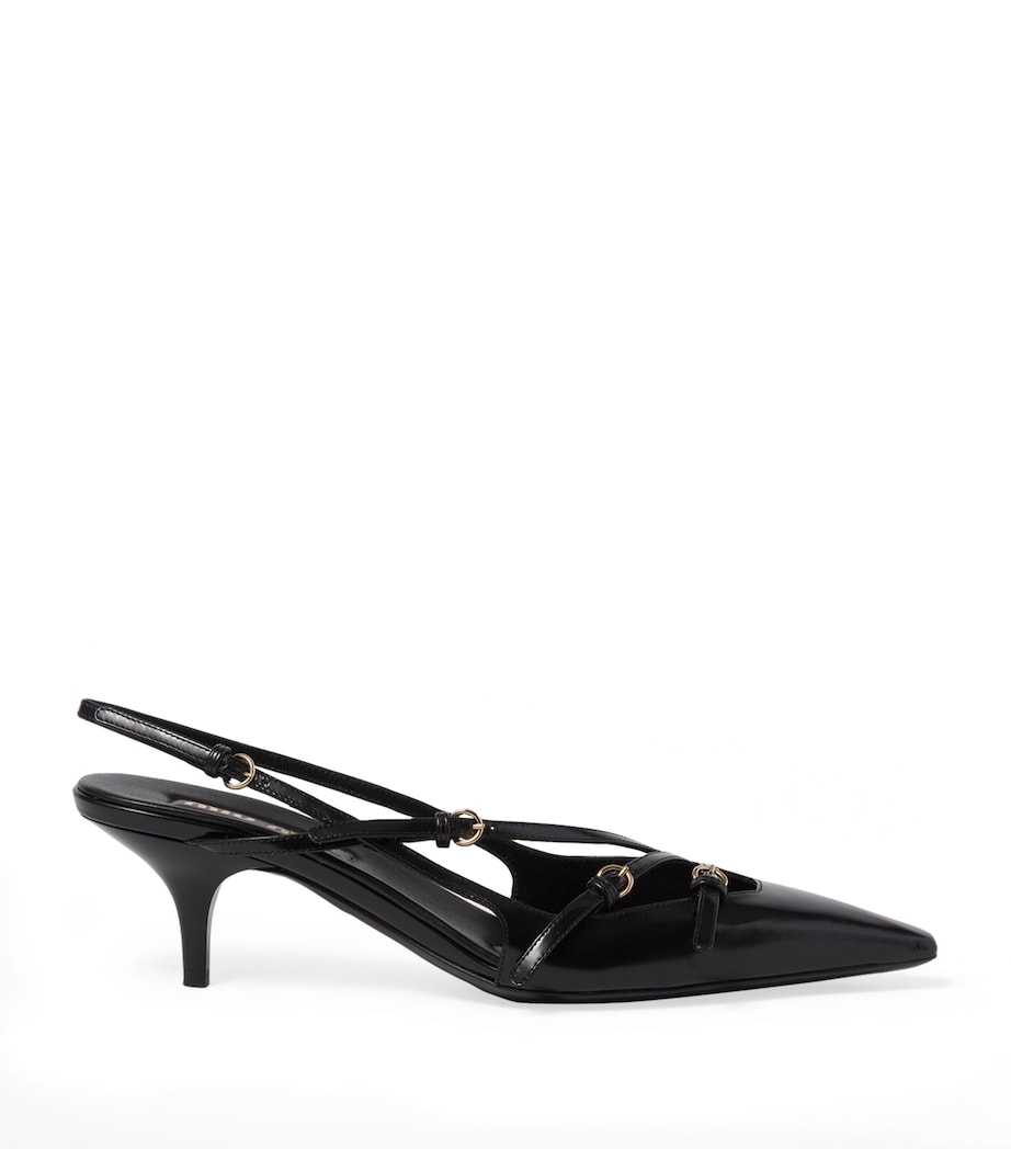 Brushed Leather Slingback Pumps 55 F0002 Image 1