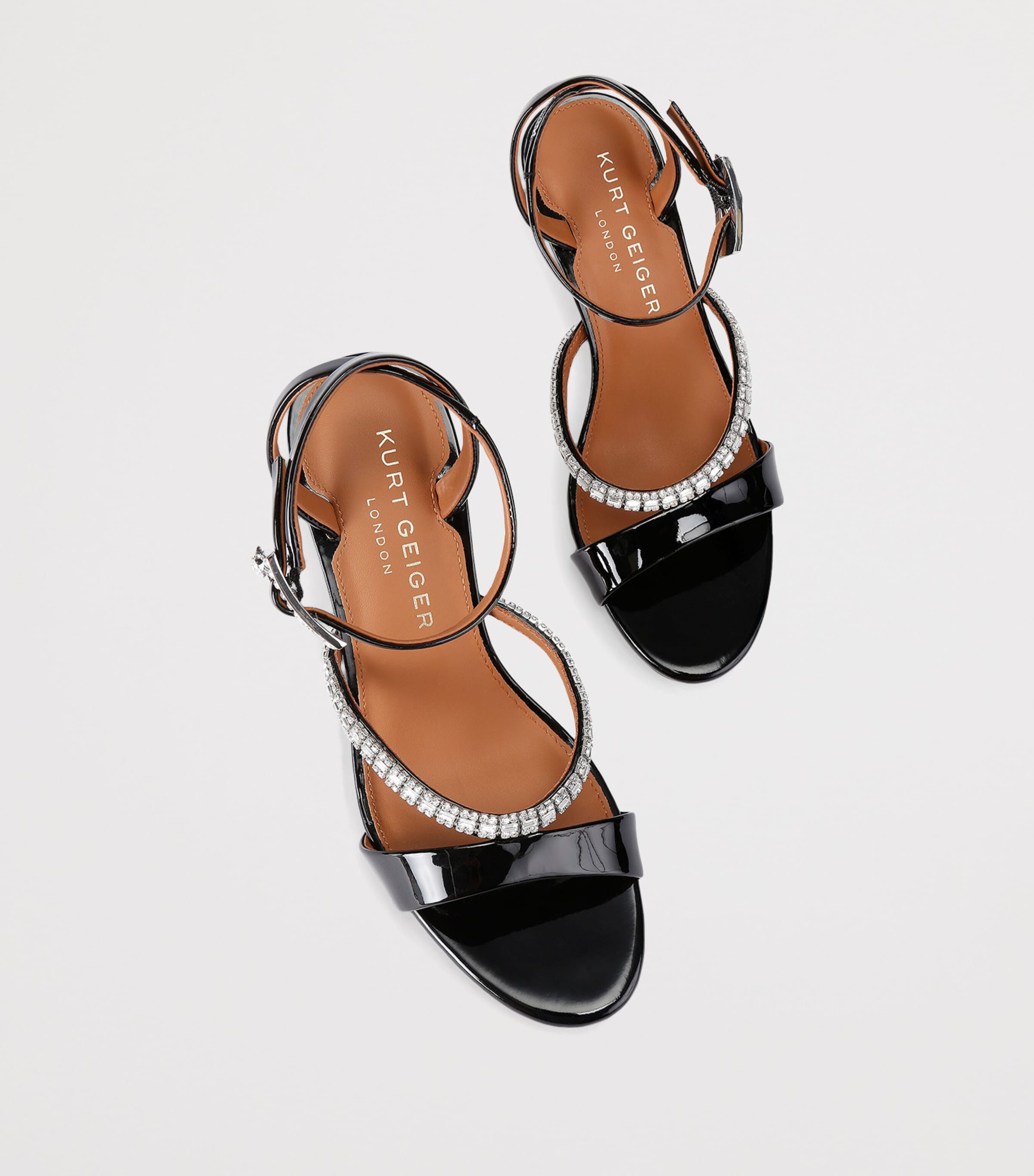Patent Leather Embellished Sandals 90 BLACK Image 4