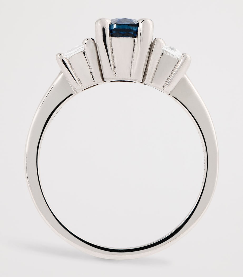 Suzanne Kalan White Gold, Diamond and Sapphire One of a Kind Ring Wg/db Image 3