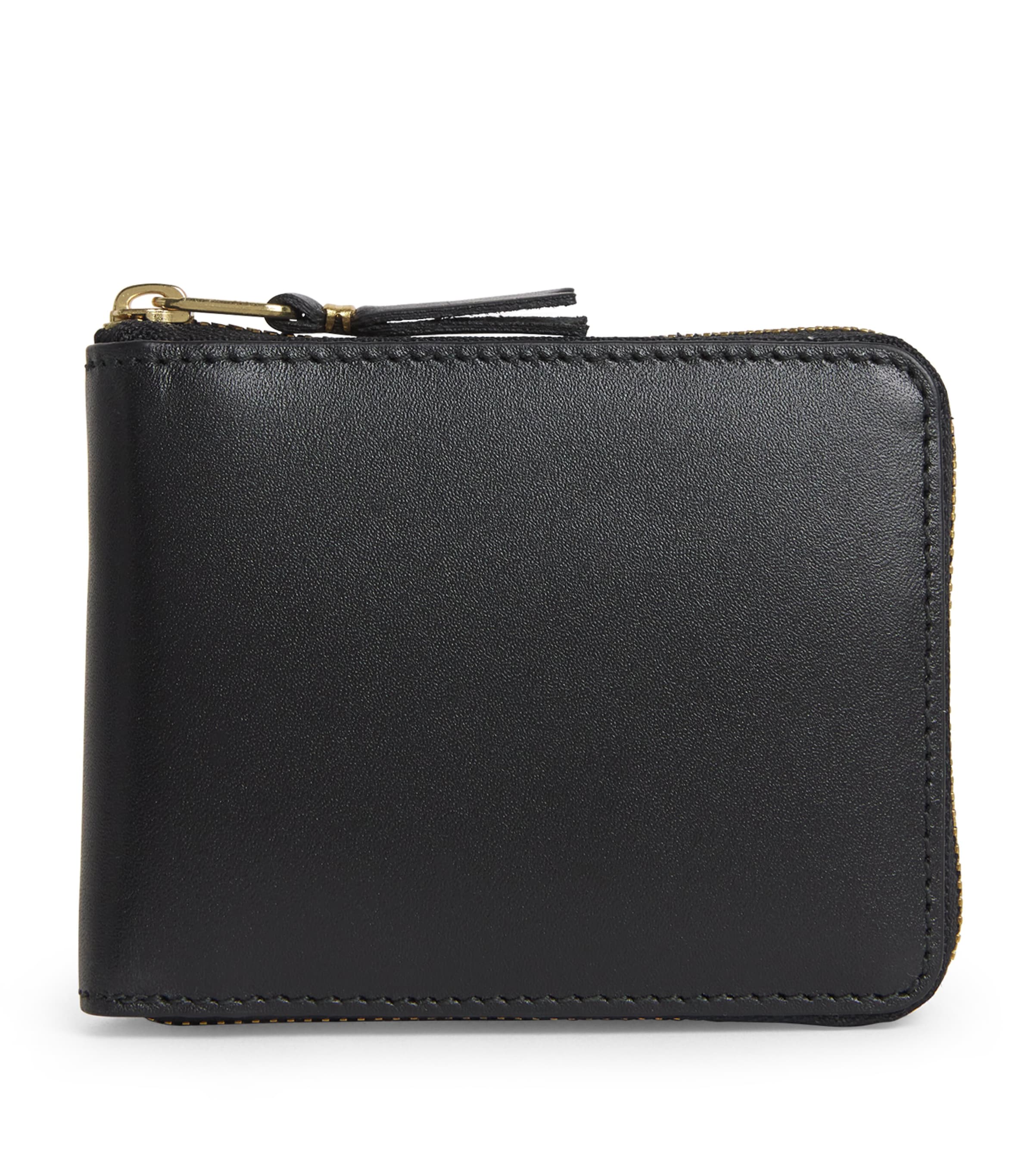 Comme Des Garçons Leather Zipped Wallet In Black