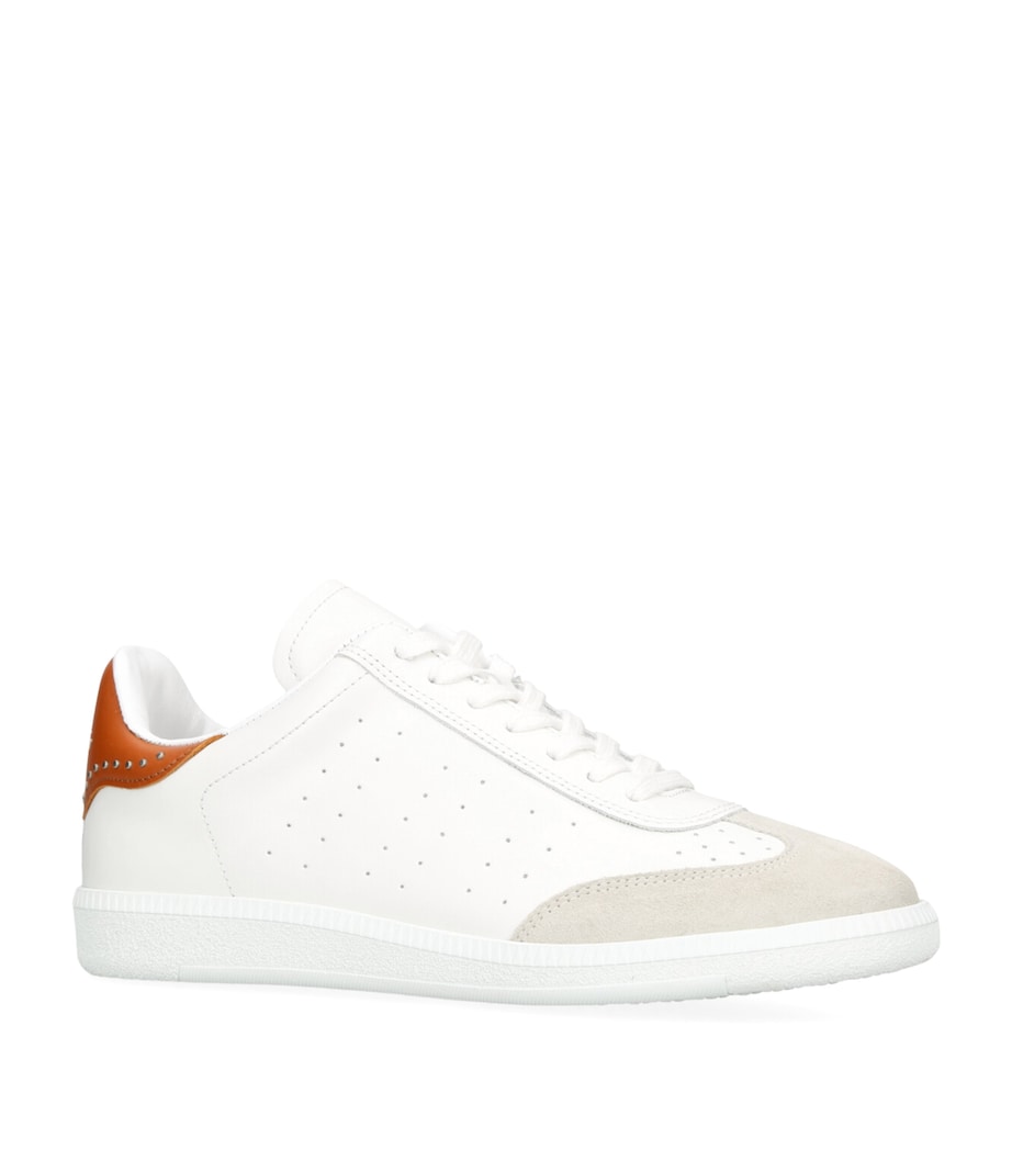 Isabel Marant Leather Bryce Sneakers White/red Image 3