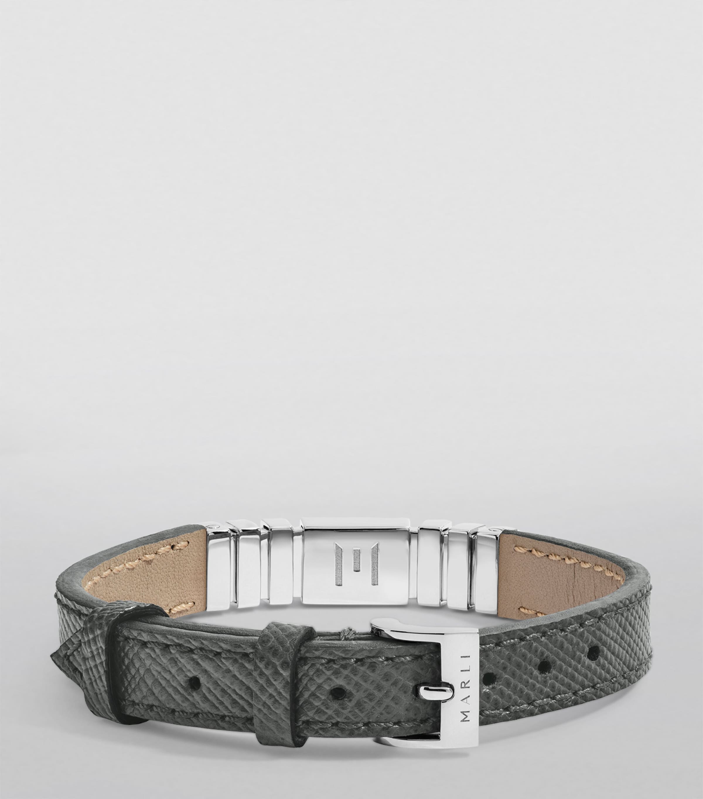 White Gold and Saffiano Leather UNII Bracelet WHITE GOLD Image 2
