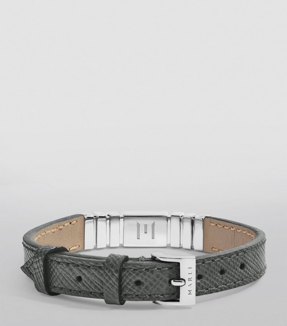 White Gold and Saffiano Leather UNII Bracelet WHITE GOLD Image 2