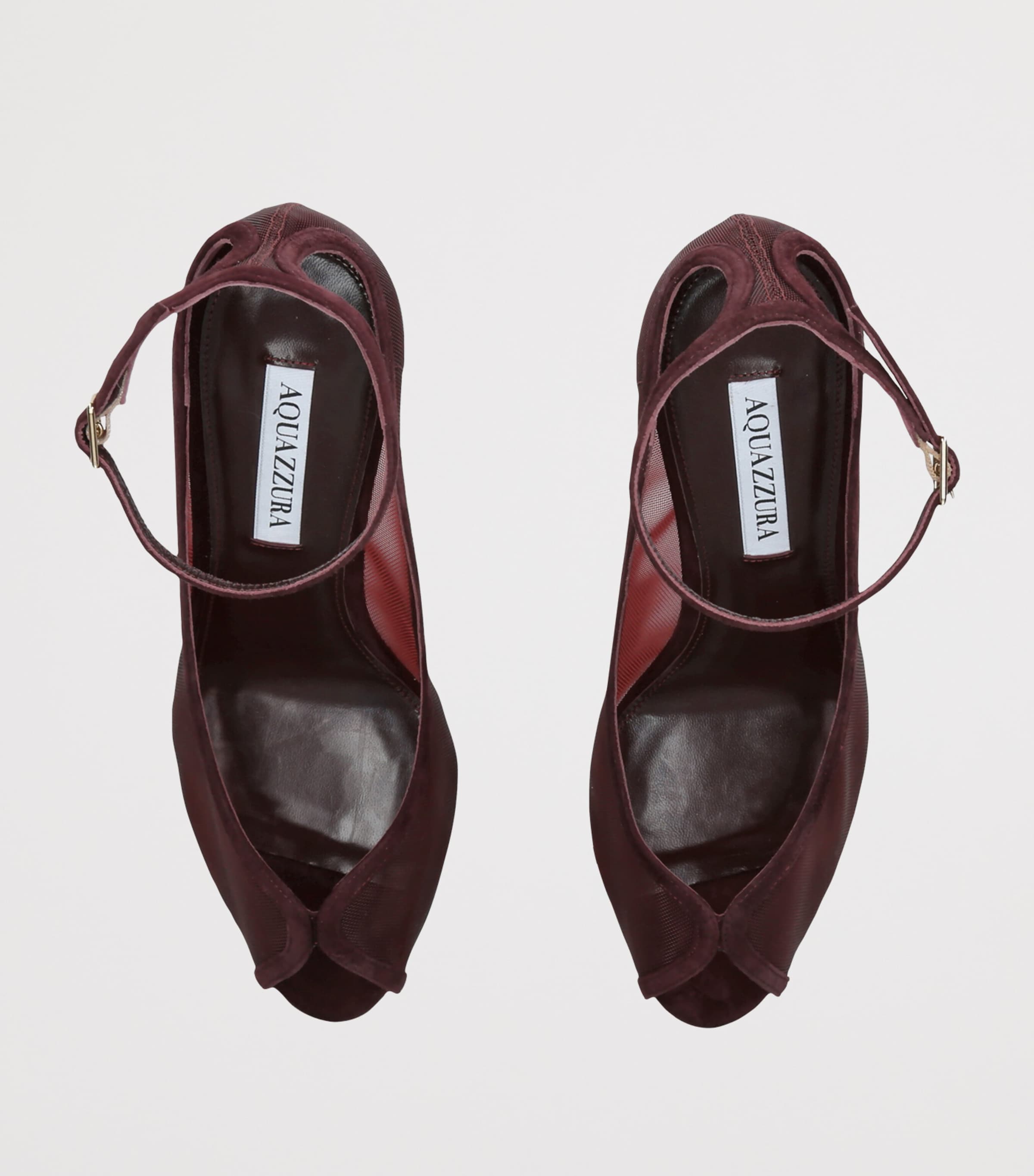 Aquazzura Mesh Love Affair Sandals 85 Wine Image 3