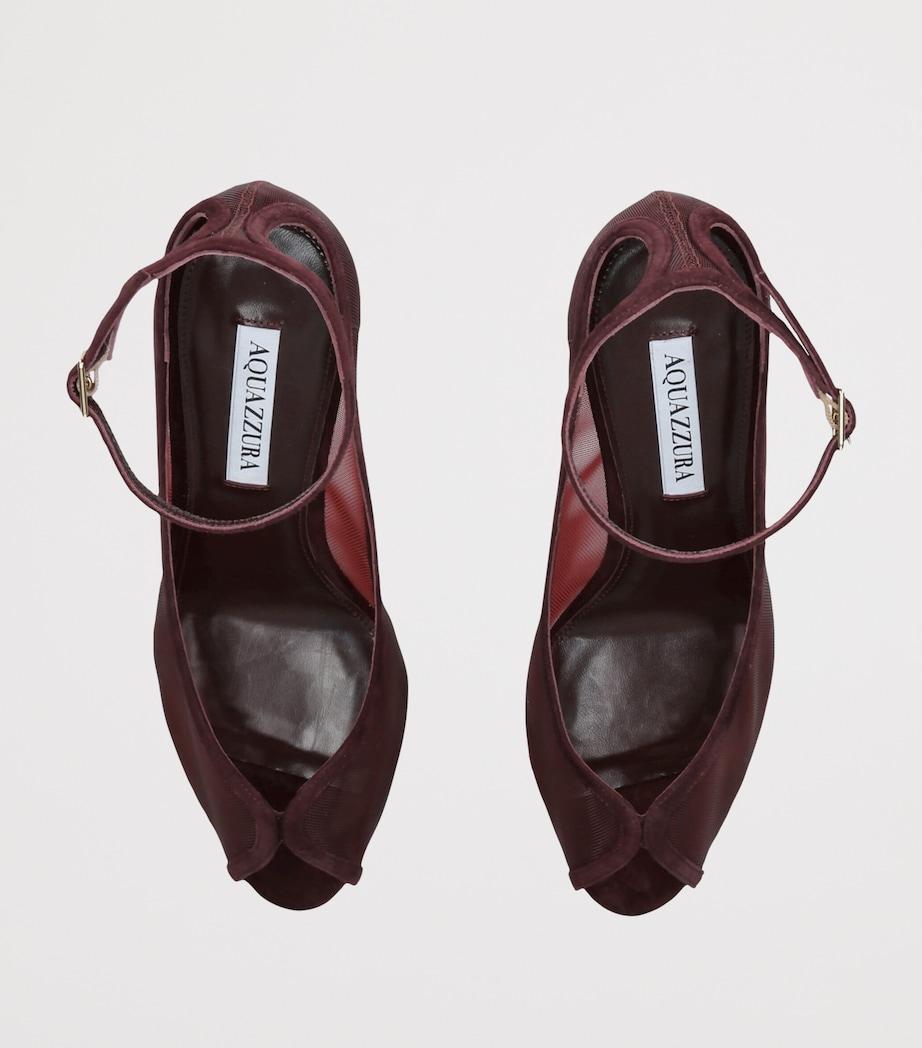Aquazzura Mesh Love Affair Sandals 85 Wine Image 3
