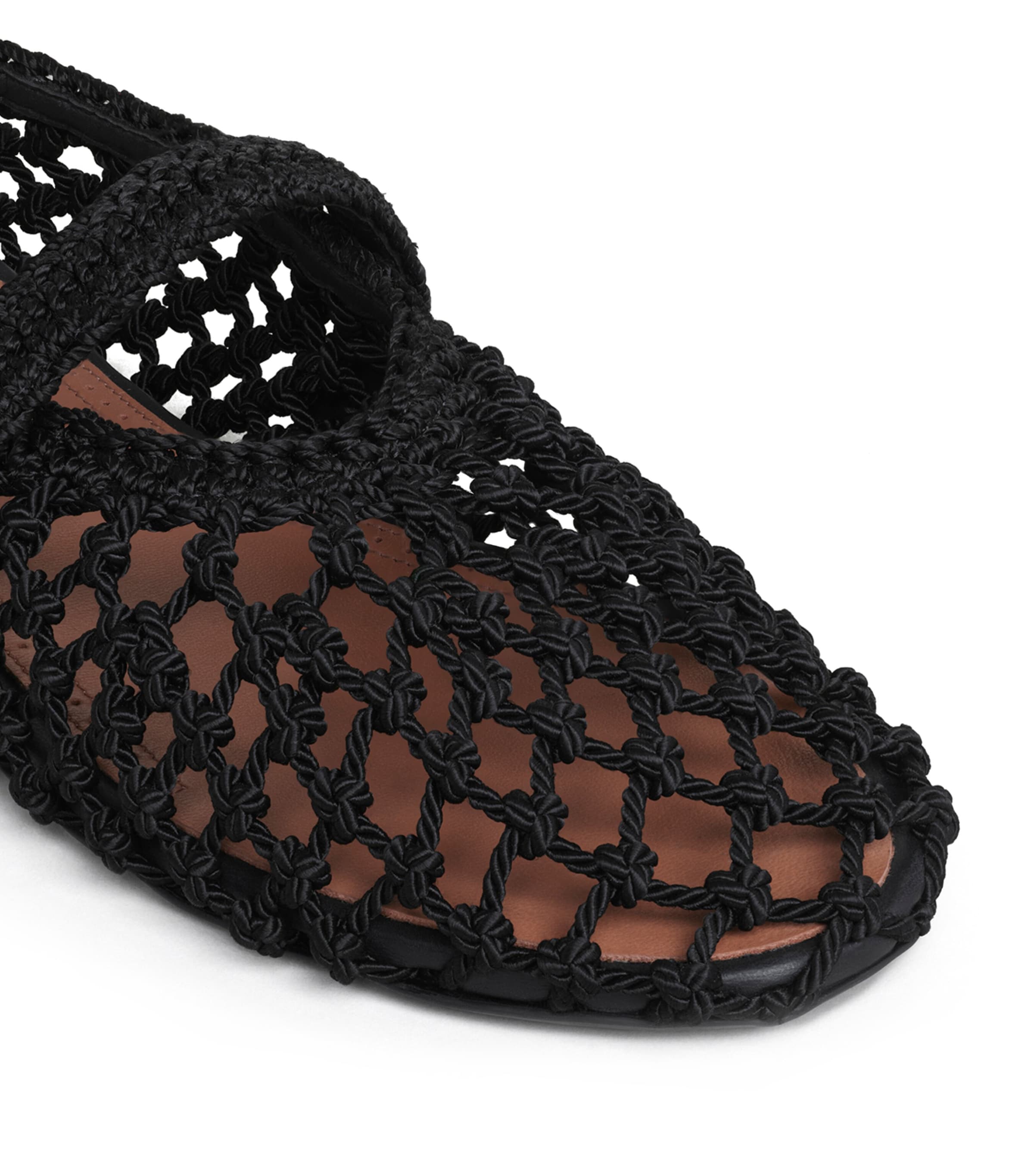 Alaïa Satin Crochet Ballet Flats Noir Image 4