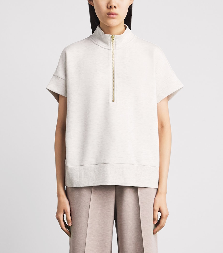 Varley Womens Half-Zip Ritchie Sweatshirt Ivory Marl Image 4