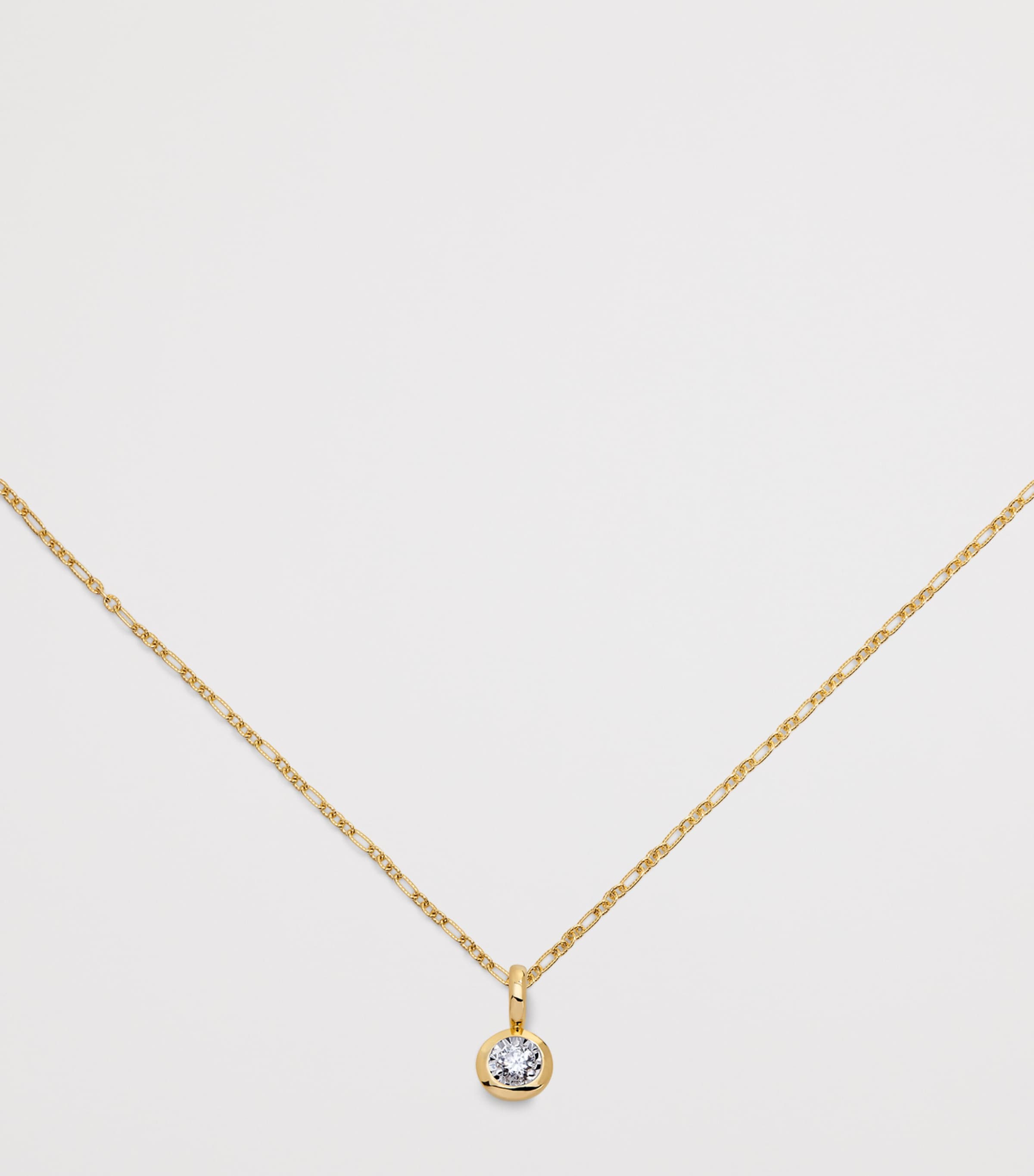 Monica Vinader Gold Vermeil and Diamond Solitaire Charm Gold Vermeil Image 3