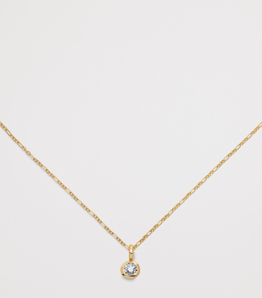 Monica Vinader Gold Vermeil and Diamond Solitaire Charm Gold Vermeil Image 3