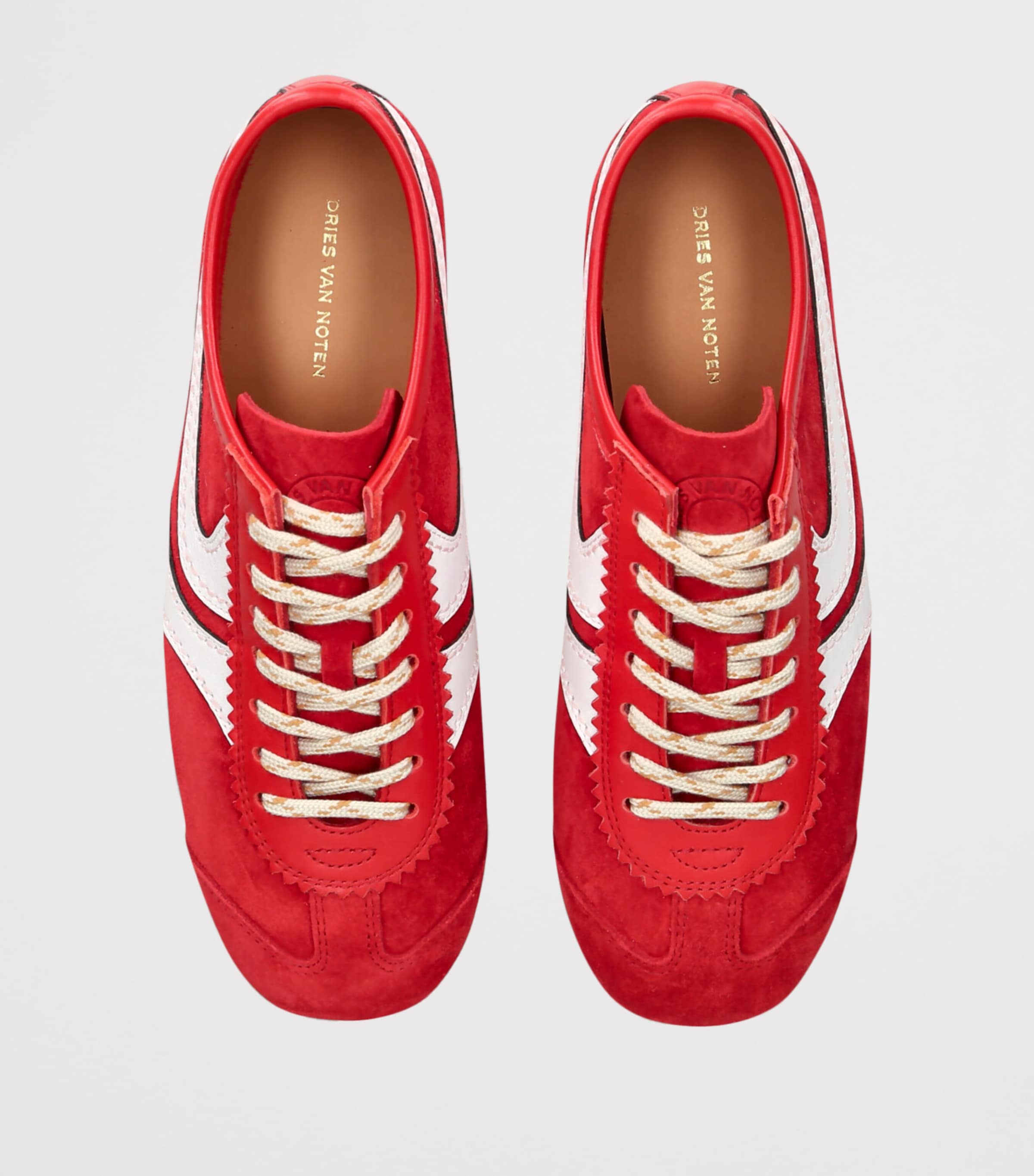DRIES VAN NOTEN Red Suede Dustin Sneakers | Harrods UK