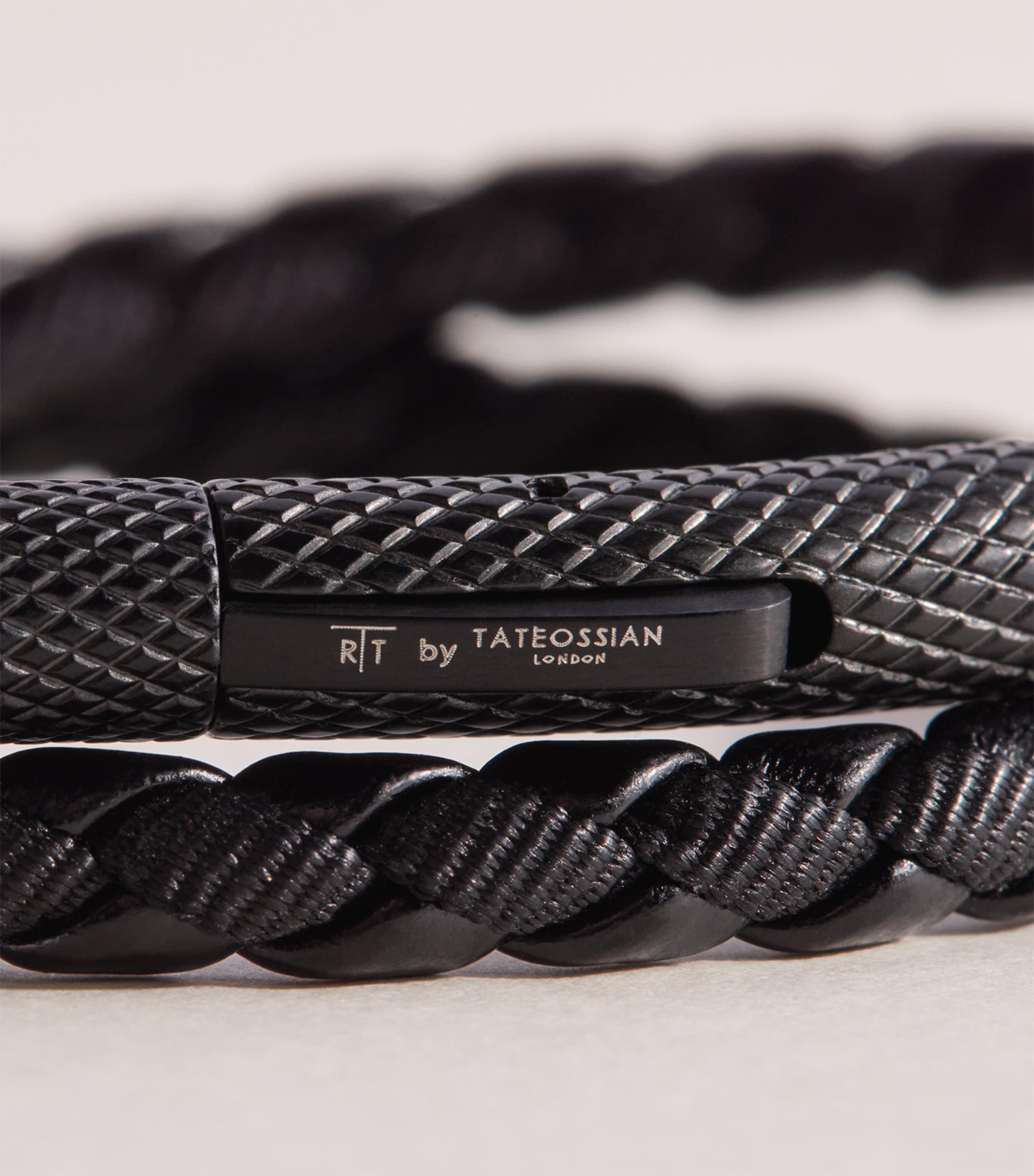 Tateossian Leather Chelsea Bracelet Black Image 4