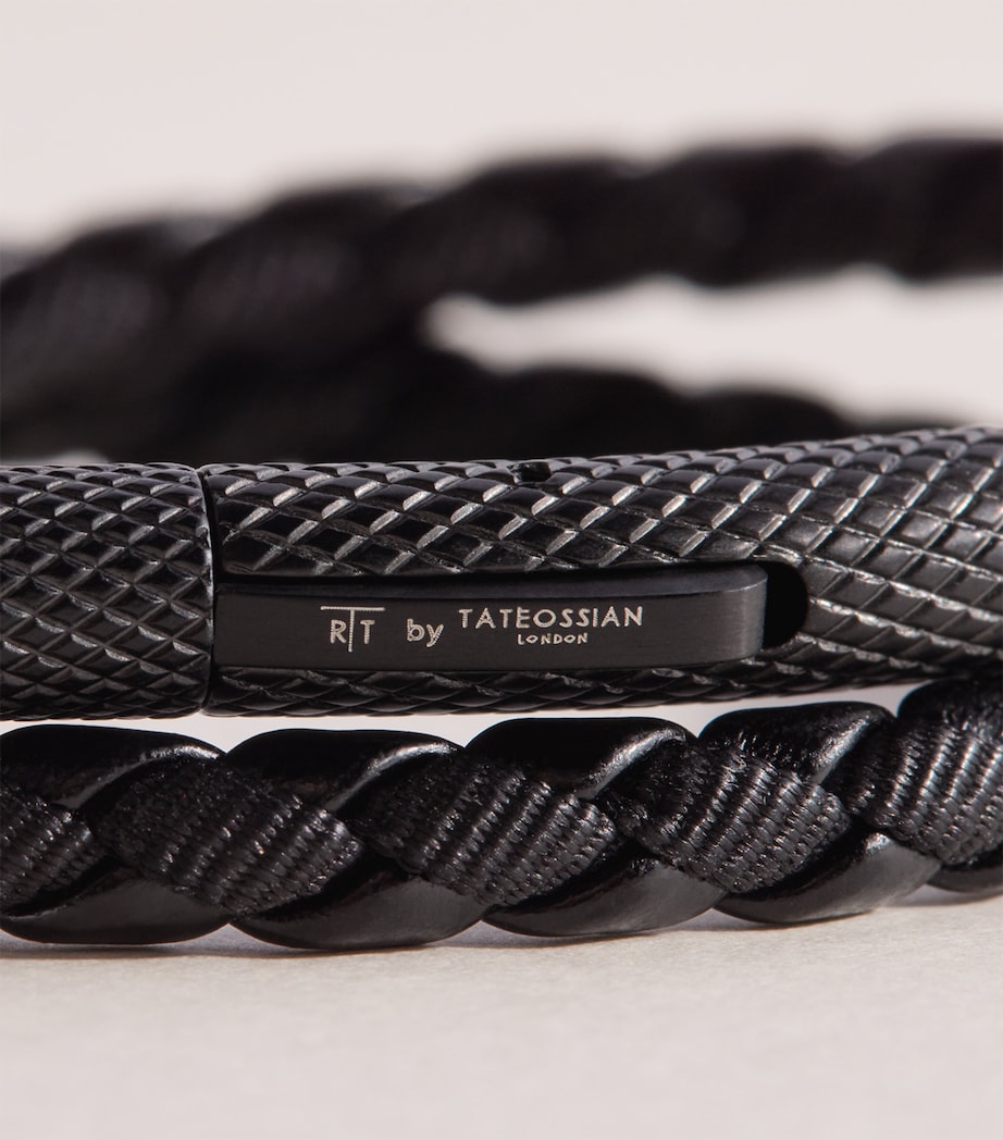 Tateossian Leather Chelsea Bracelet Black Image 4