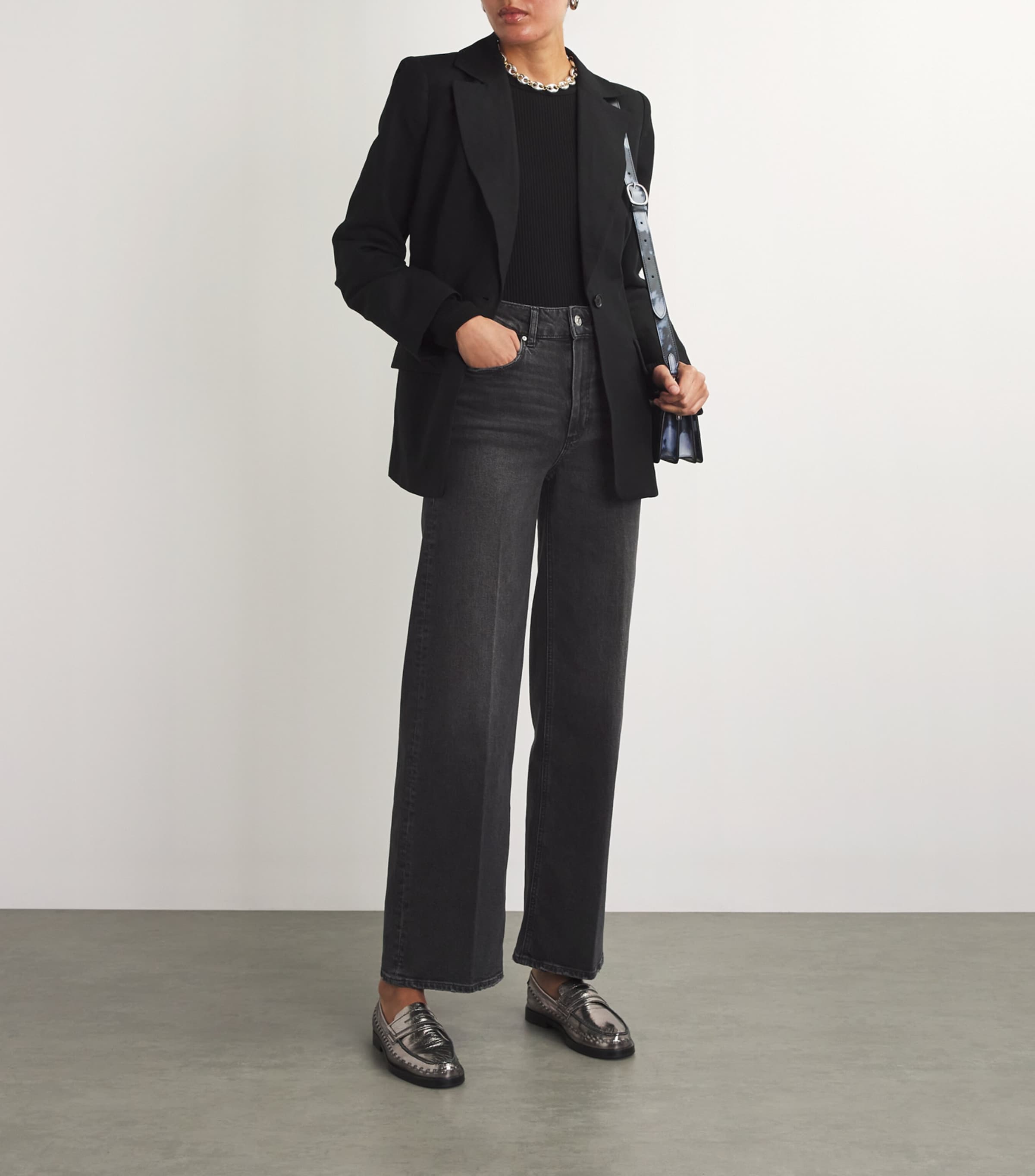 Sasha High-Waist Straight Jeans  VIPER BLK DISTRSSD Image 2