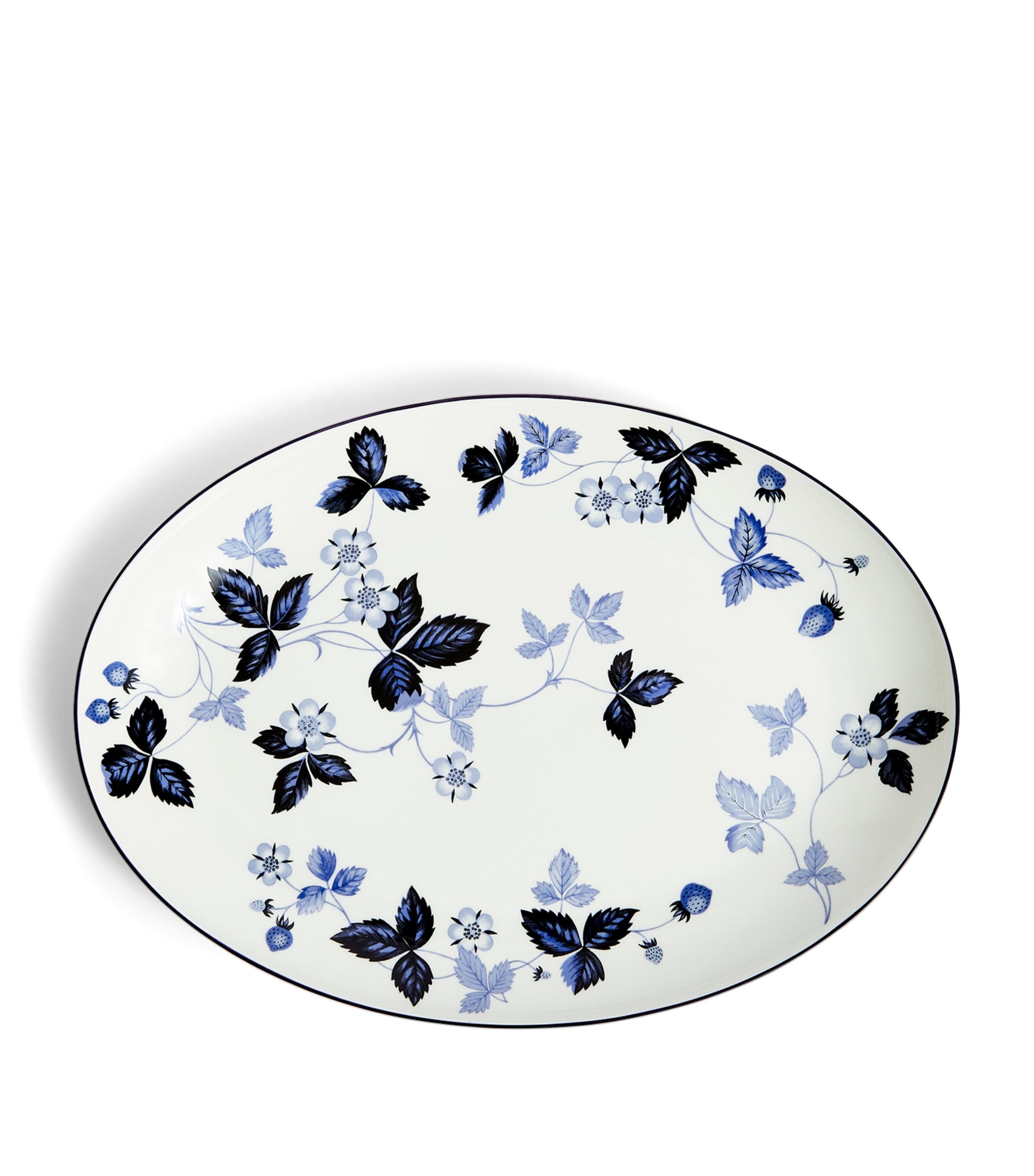 Wedgwood Wild Strawberry Inky Blue Oval Plate