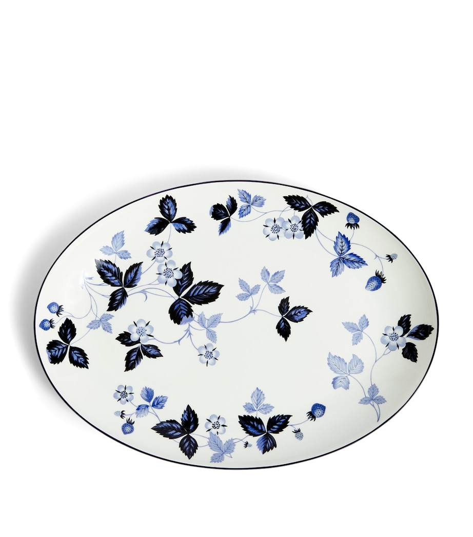 Wild Strawberry Inky Blue Oval Plate (30cm) MULTI Image 1