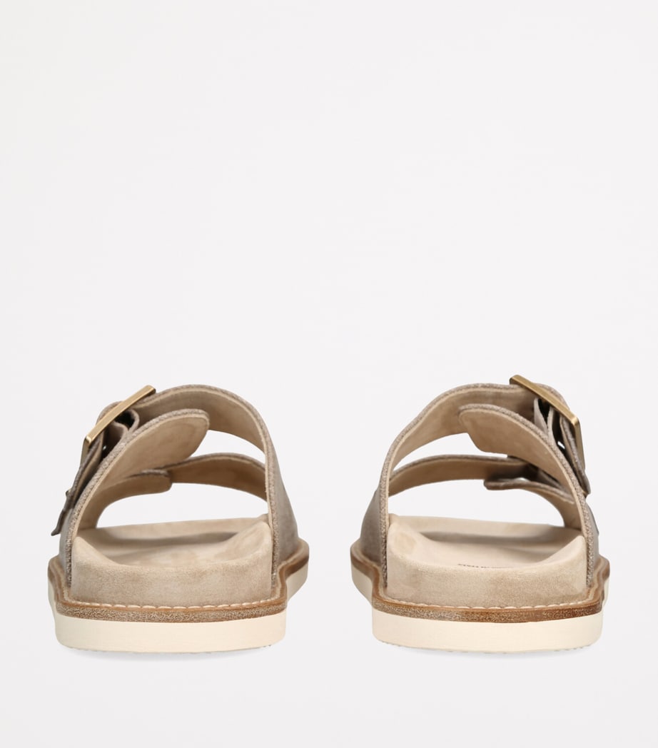 Suede Double-Strap Sandals BROWN/OTH Image 2