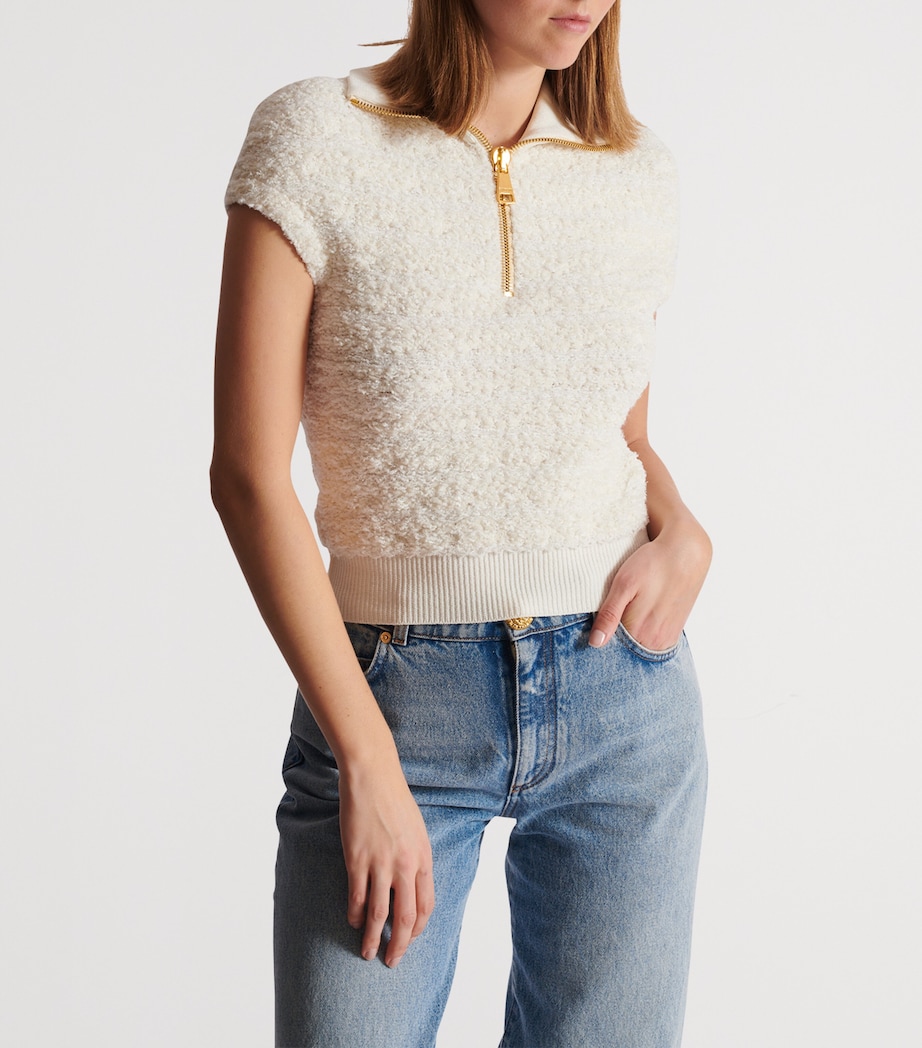 Tweed Half-Zip Top 0KA NATUREL Image 3