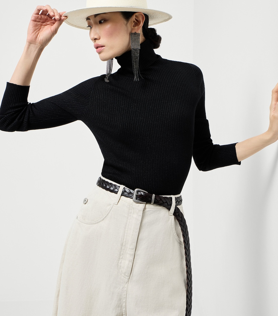Brunello Cucinelli Womens Cashmere-Silk-Blend Rollneck Sweater Image 6