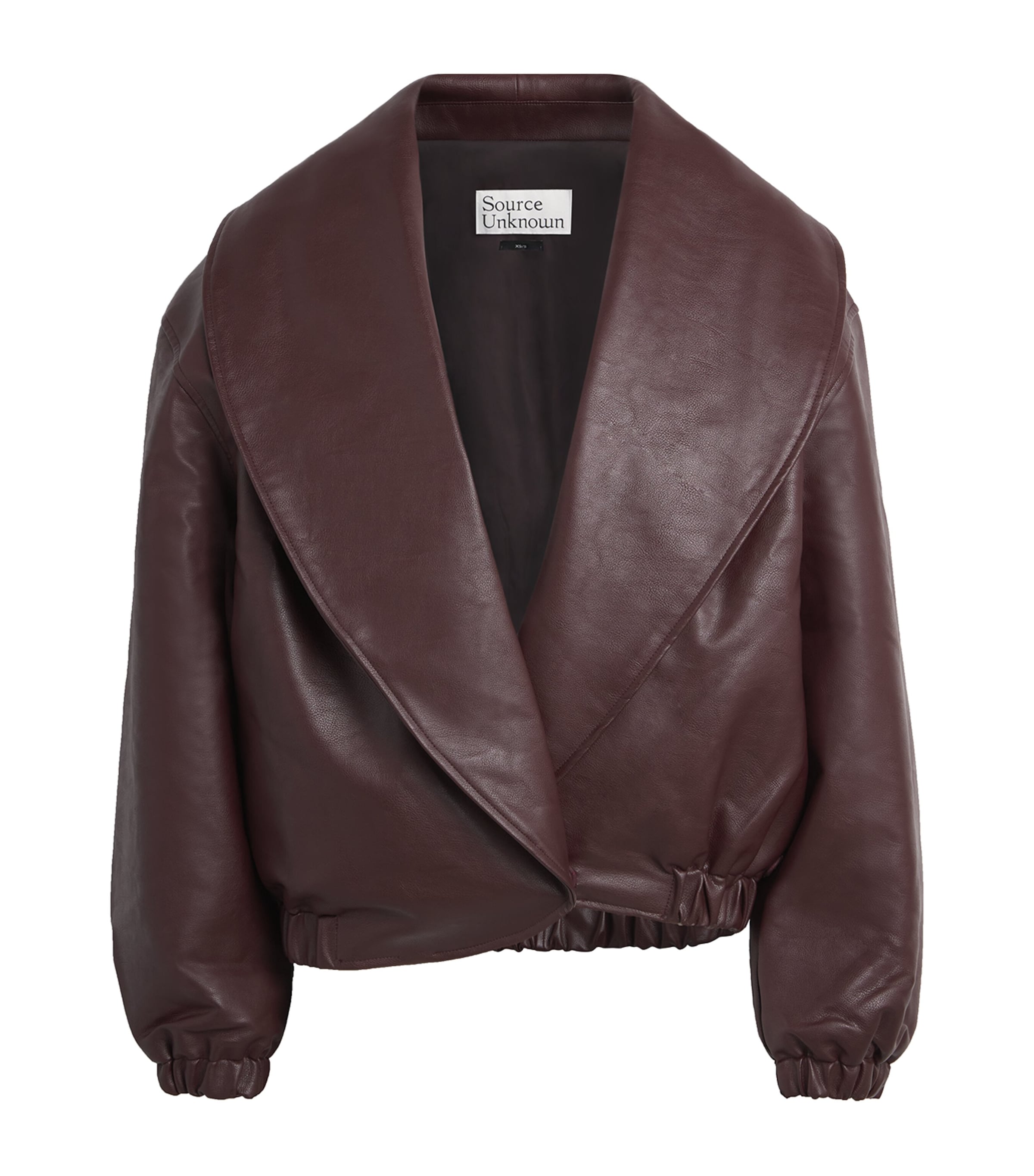 Source Unknown Womens Faux Leather Eleni Bomber Jacket Bg Image 1