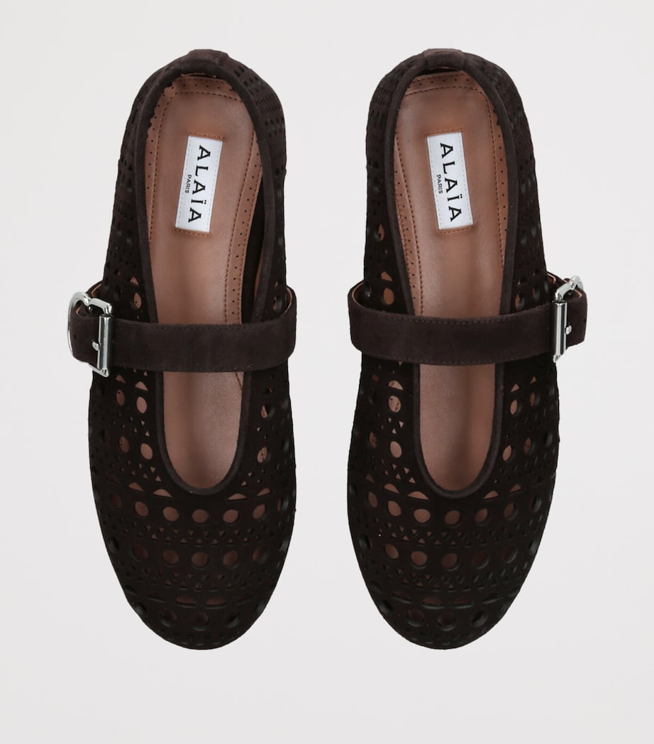 Suede Vienne Ballet Flats DARK BROWN Image 4