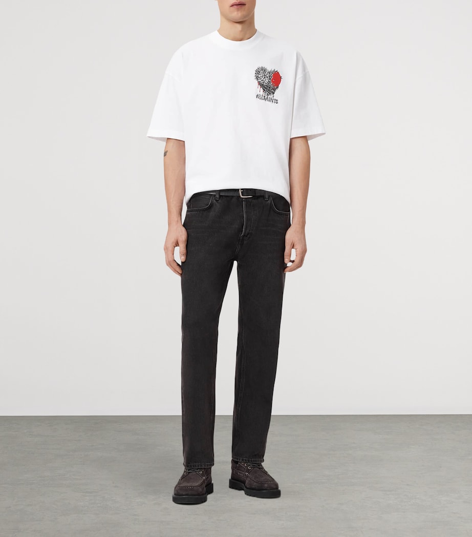 AllSaints Mens Organic Cotton Chaste T-Shirt Optic White Image 2