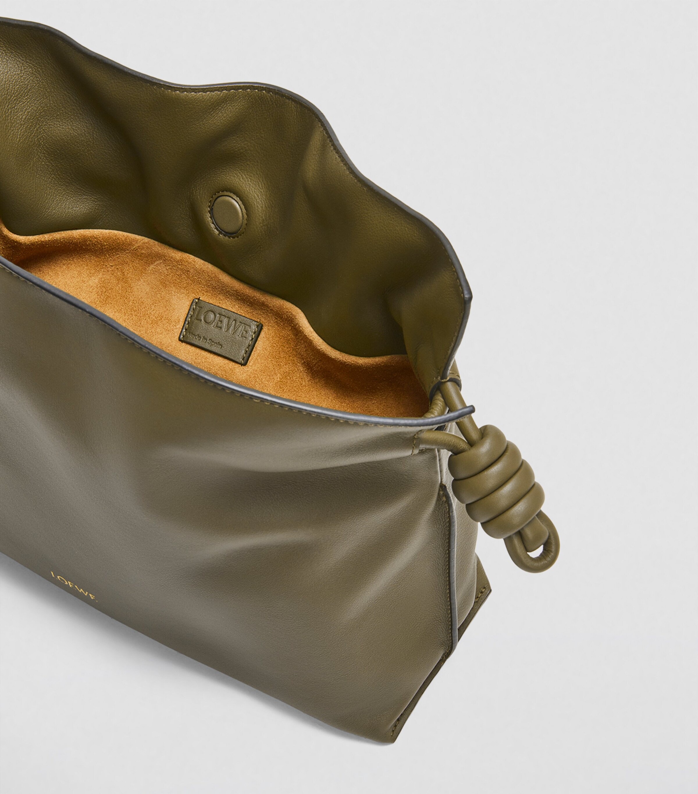 Leather Flamenco Purse DARK KHAKI GREEN Image 7