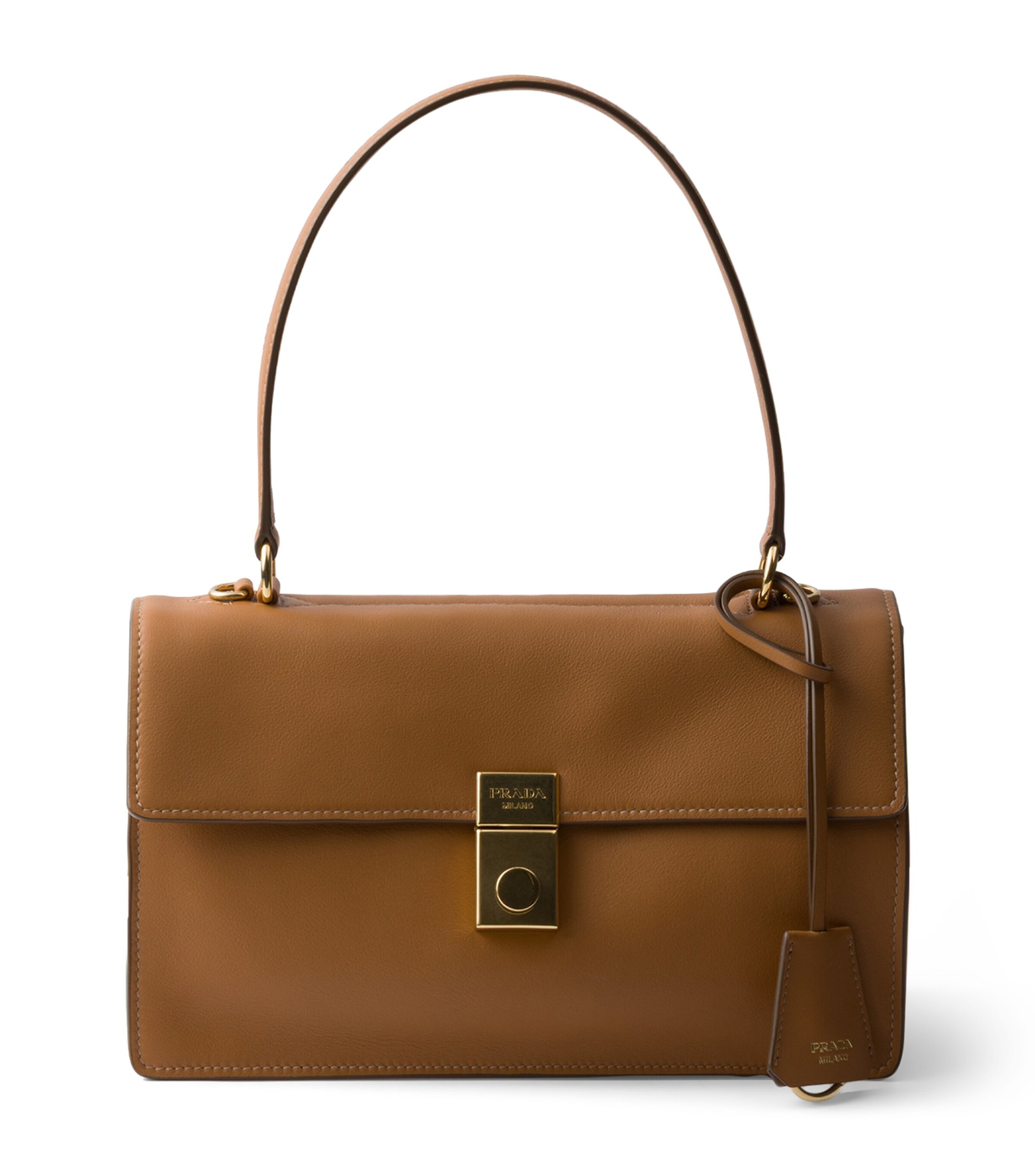 Prada Brown Medium Leather Soft Sound Shoulder Bag | Harrods UK