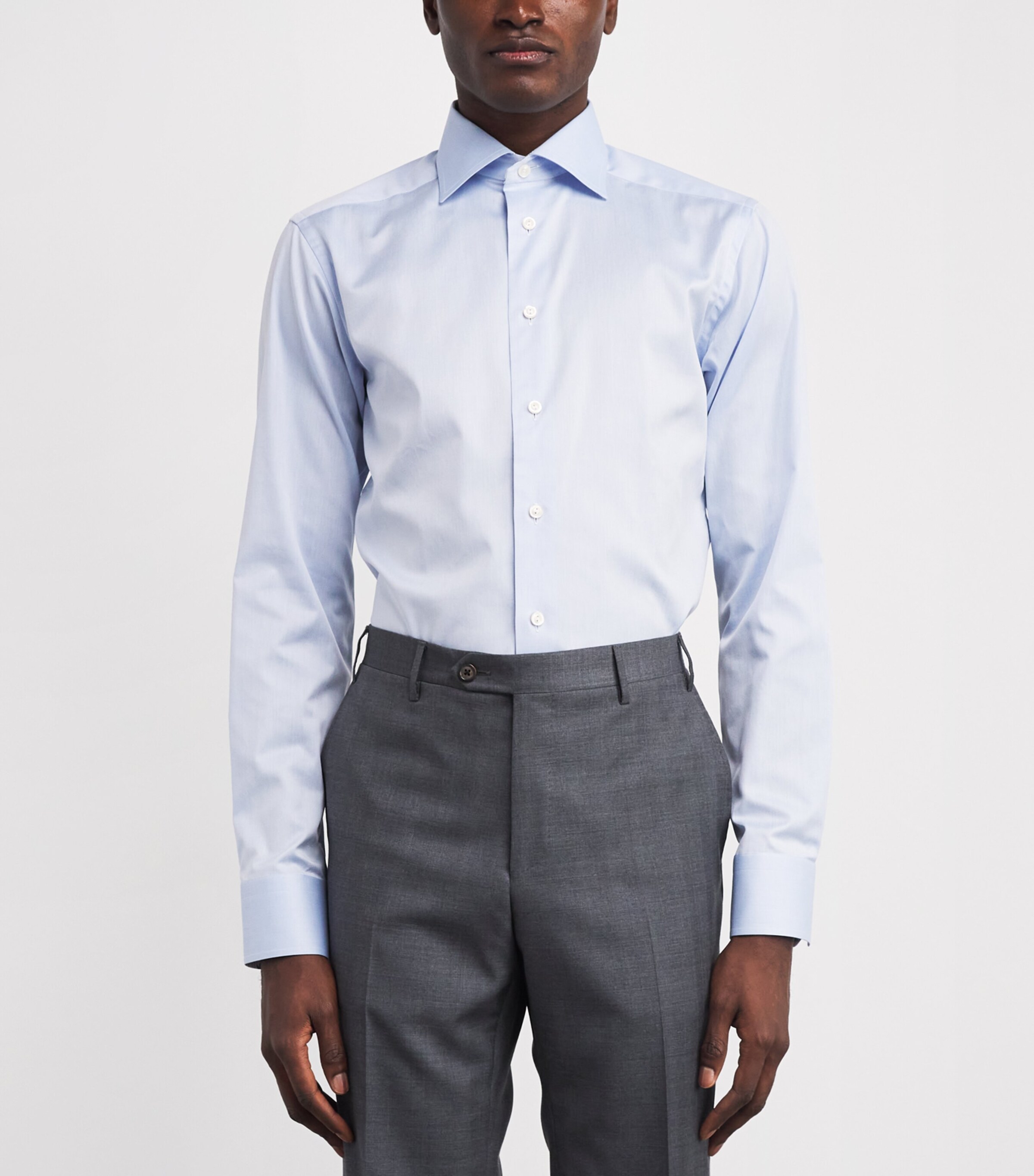 Cotton Twill Slim Shirt 21LIGHT BLUE Image 3