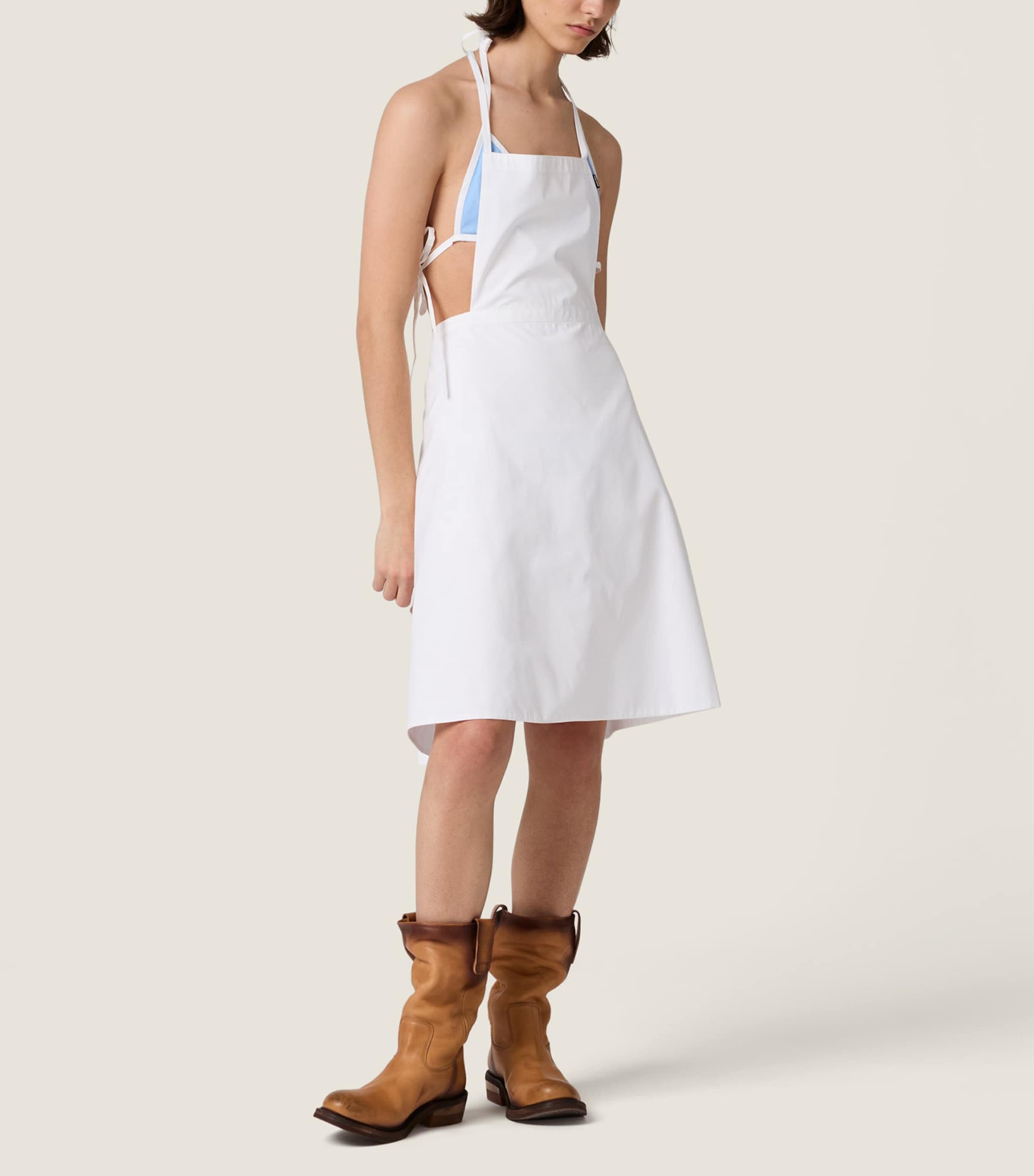 Miu Miu Womens Cotton Poplin Apron White Image 2
