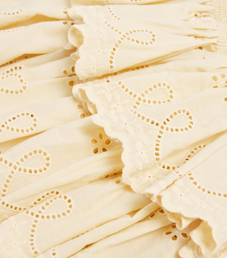 Organic Cotton Smocked Posey Skirt (5-10 Years) CLOUD CREAM Image 4