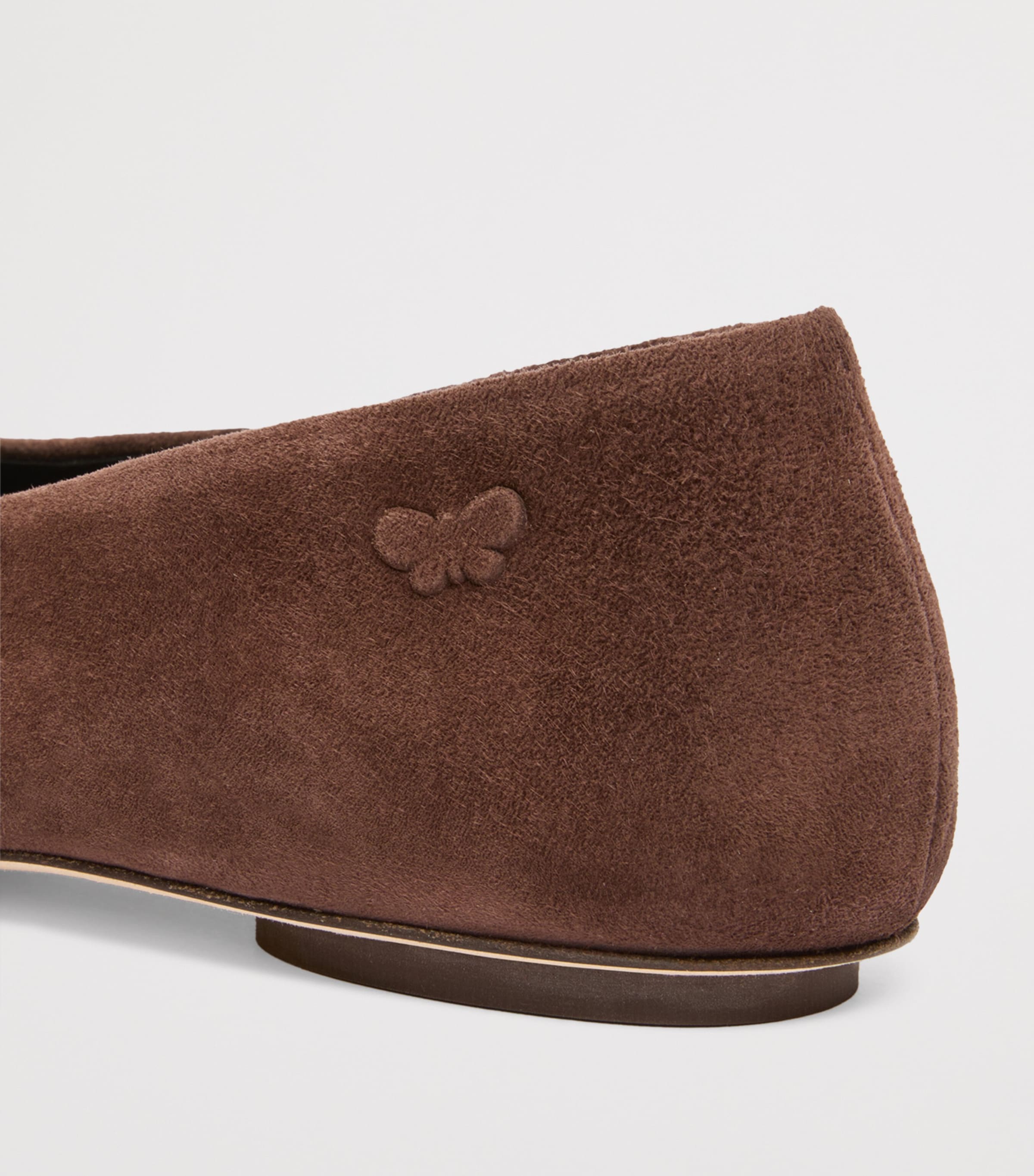 Weekend Max Mara Suede Ballet Flats Chocolate Image 5