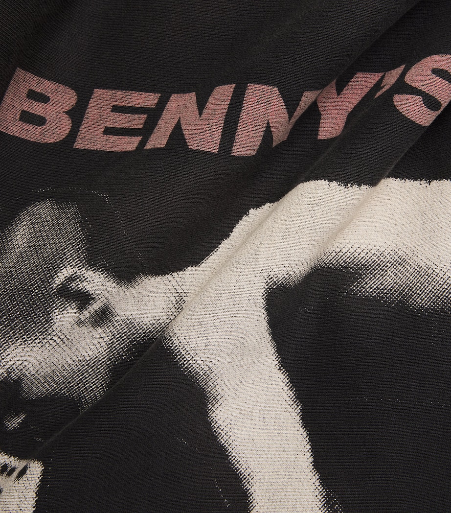 Enfants Riches Déprimés Mens Cotton Benny’s Video Hoodie Faded Black Image 5