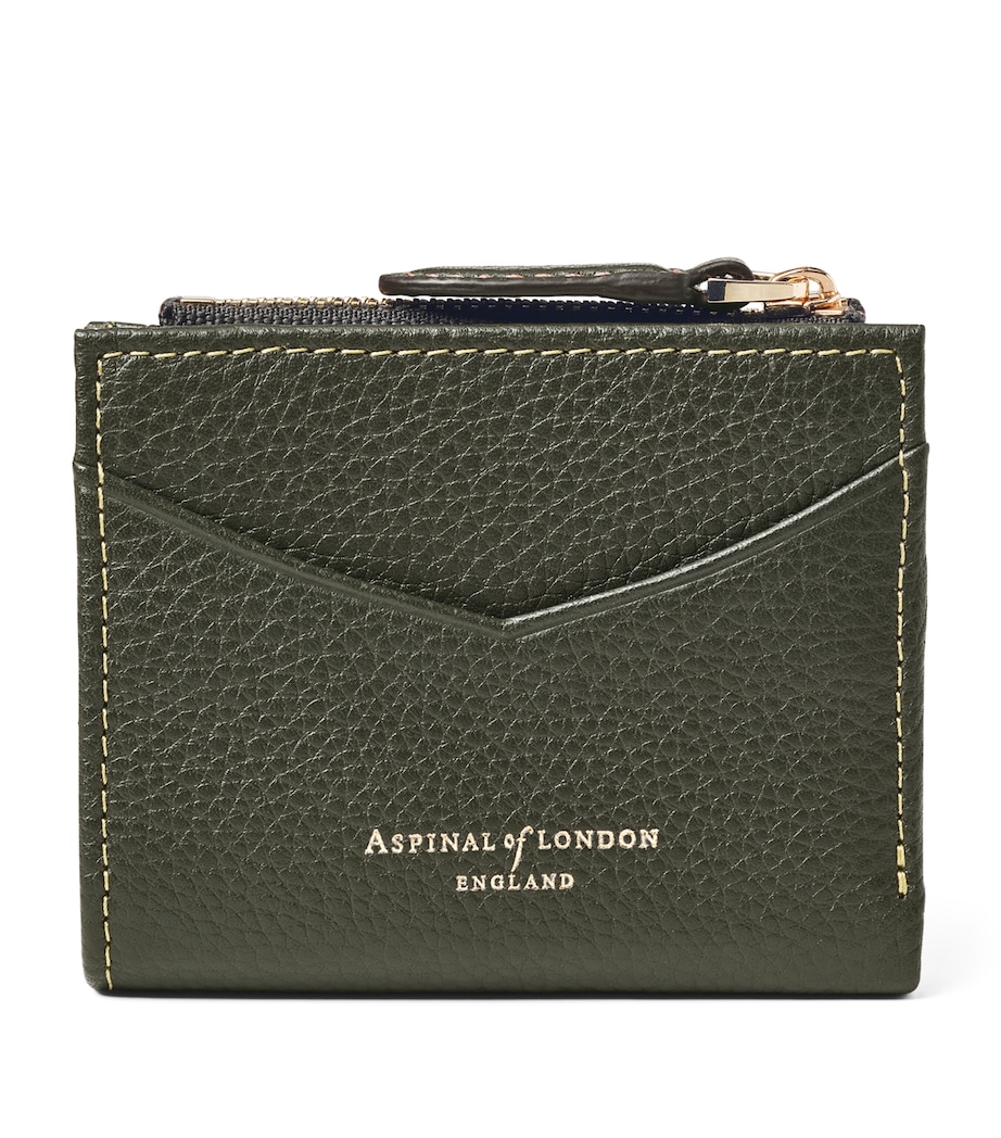 Aspinal Of London Leather Hudson Coin and Card Holder Green Image 1