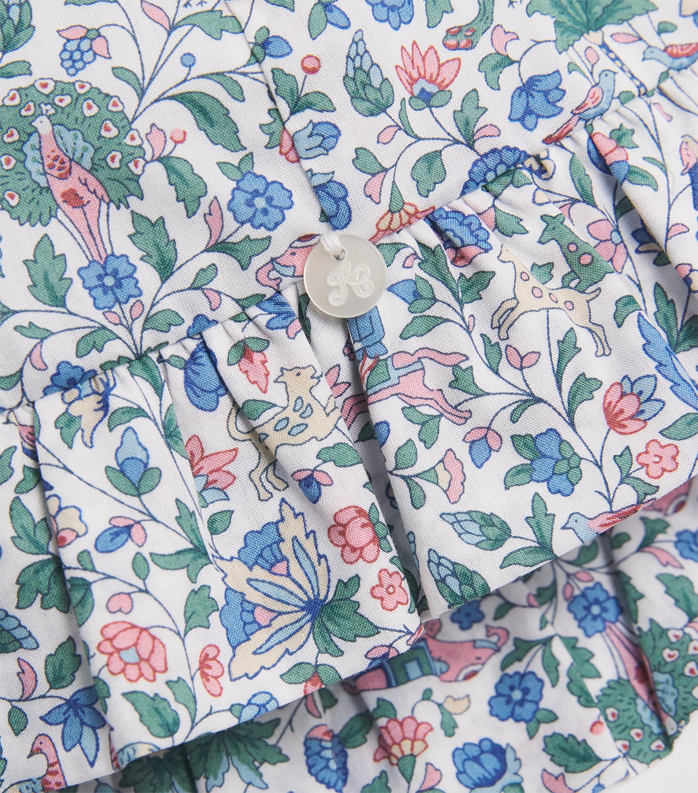 Cotton Liberty Print Floral Bonnet 1BLANC Image 3