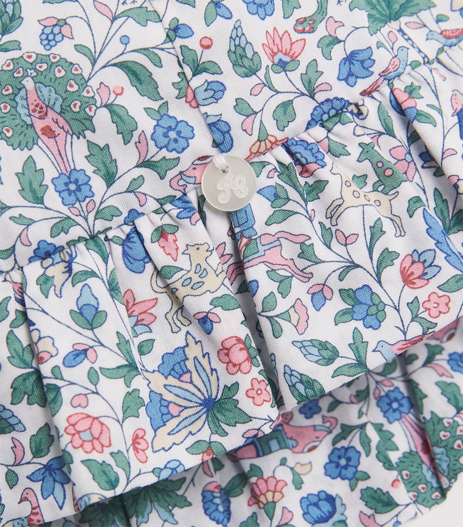 Cotton Liberty Print Floral Bonnet 1BLANC Image 3