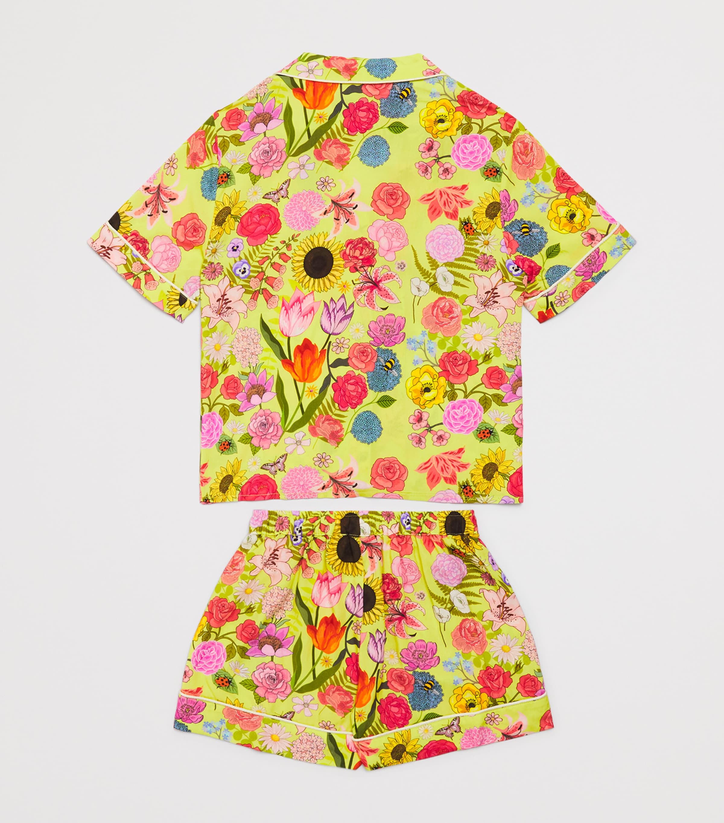 Florist Print Short Pyjama Set (2-13 Years) LIME Image 3