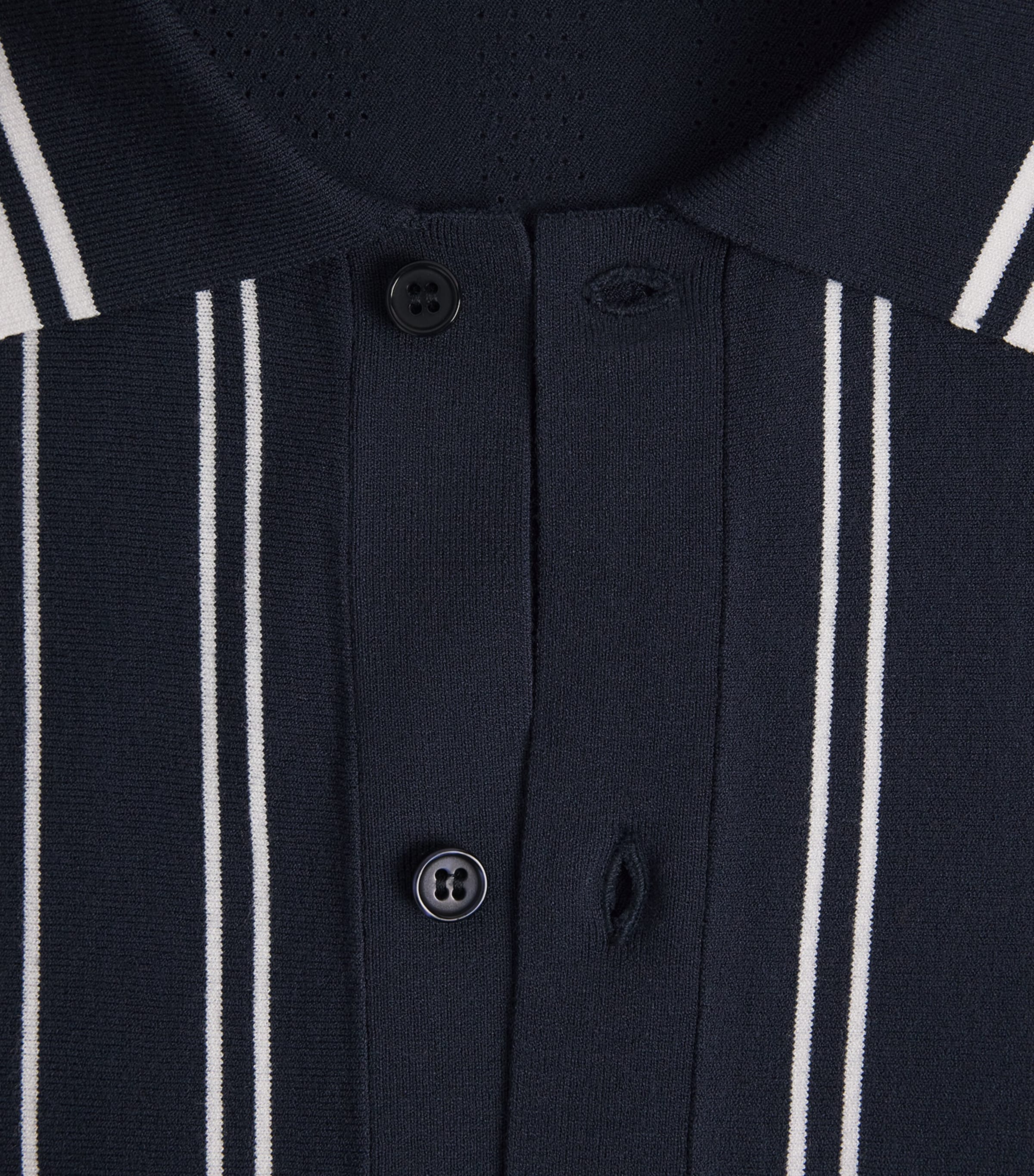 J Lindeberg Mens Stripe Rue Short-Sleeve Shirt Jl Navy Image 6
