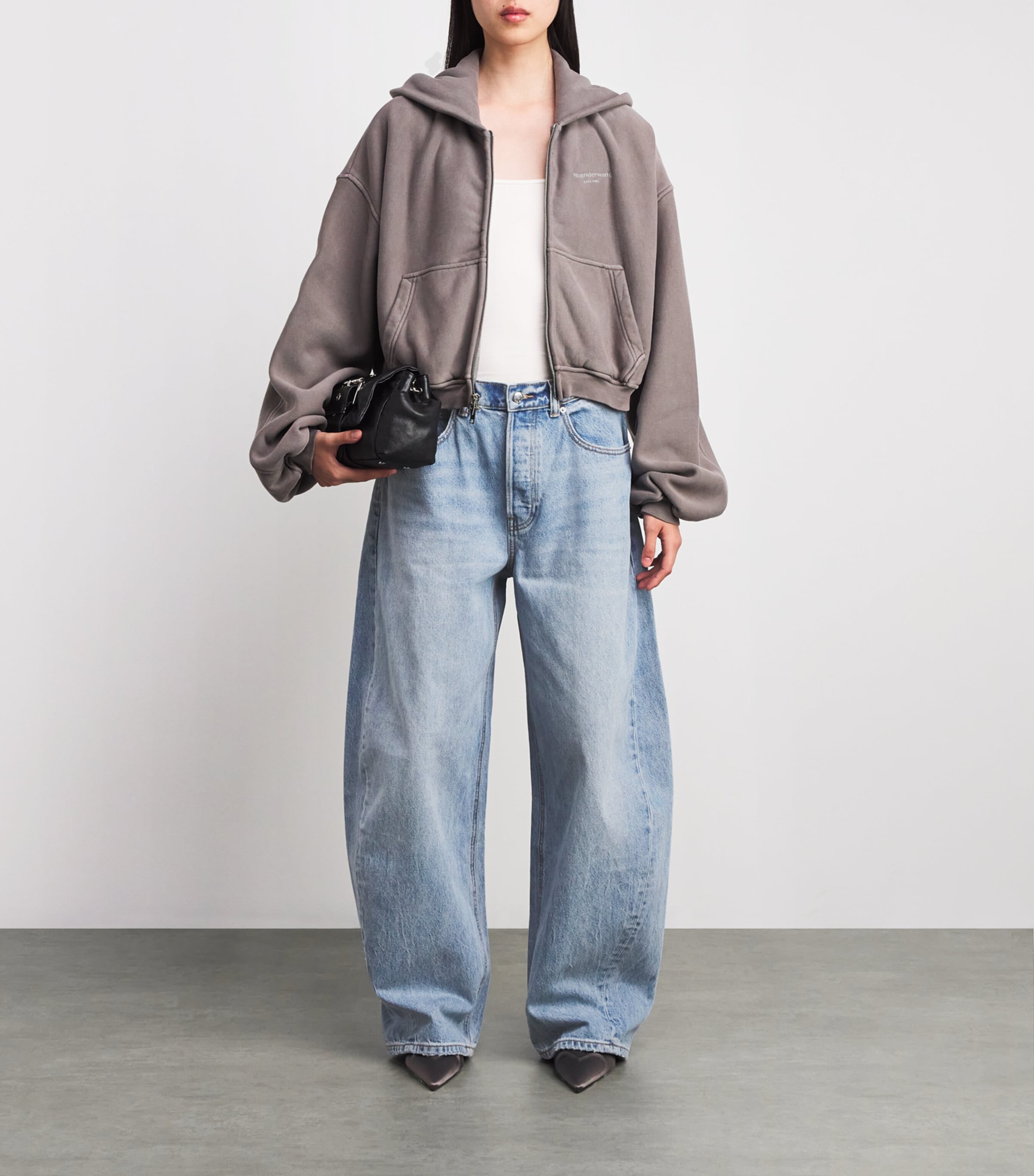 Alexander Wang Blue Blow Up Mid-Rise Barrel Jeans | Harrods CO