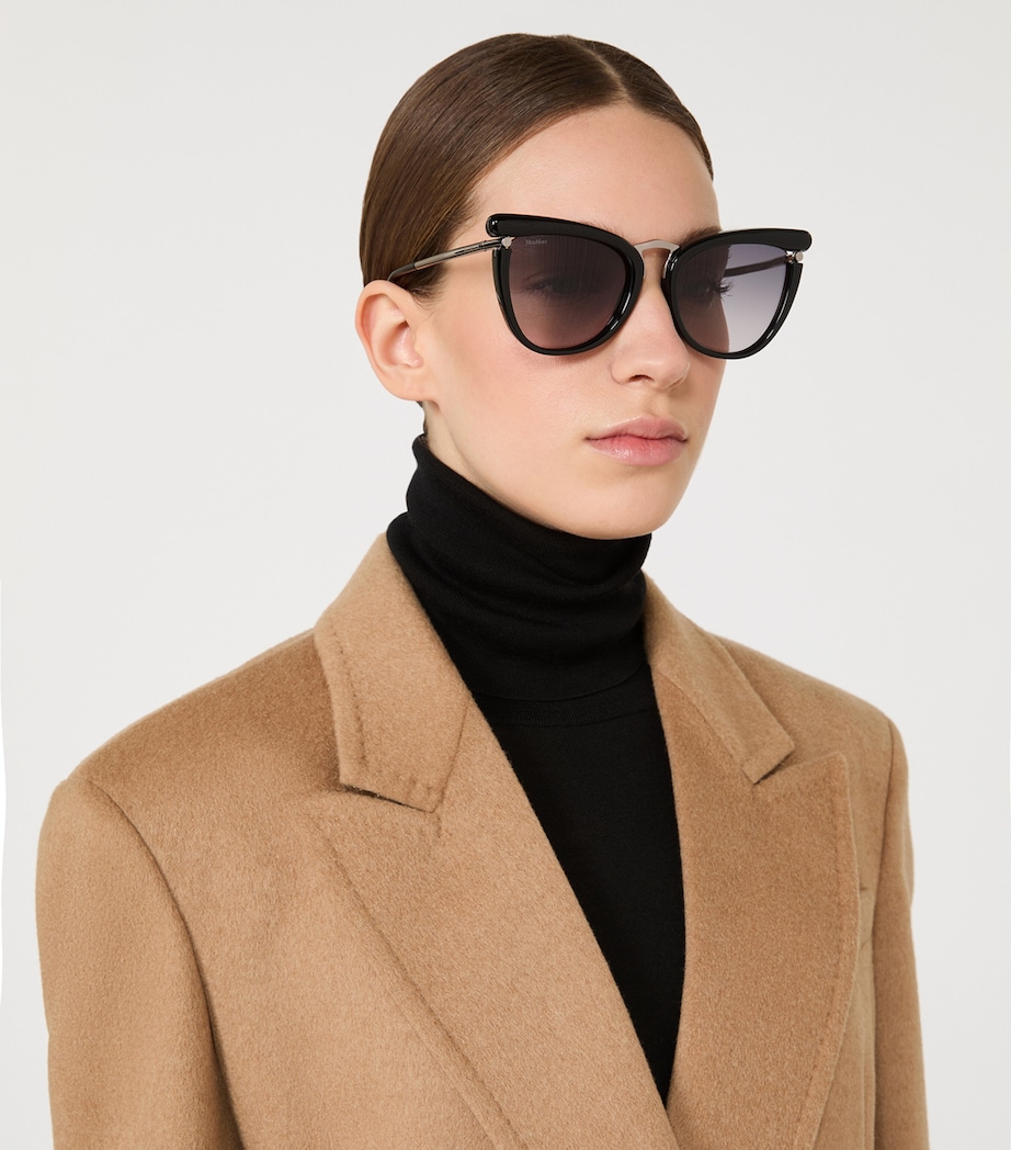 Max Mara Acetate Butterfly Sunglasses Black Image 2